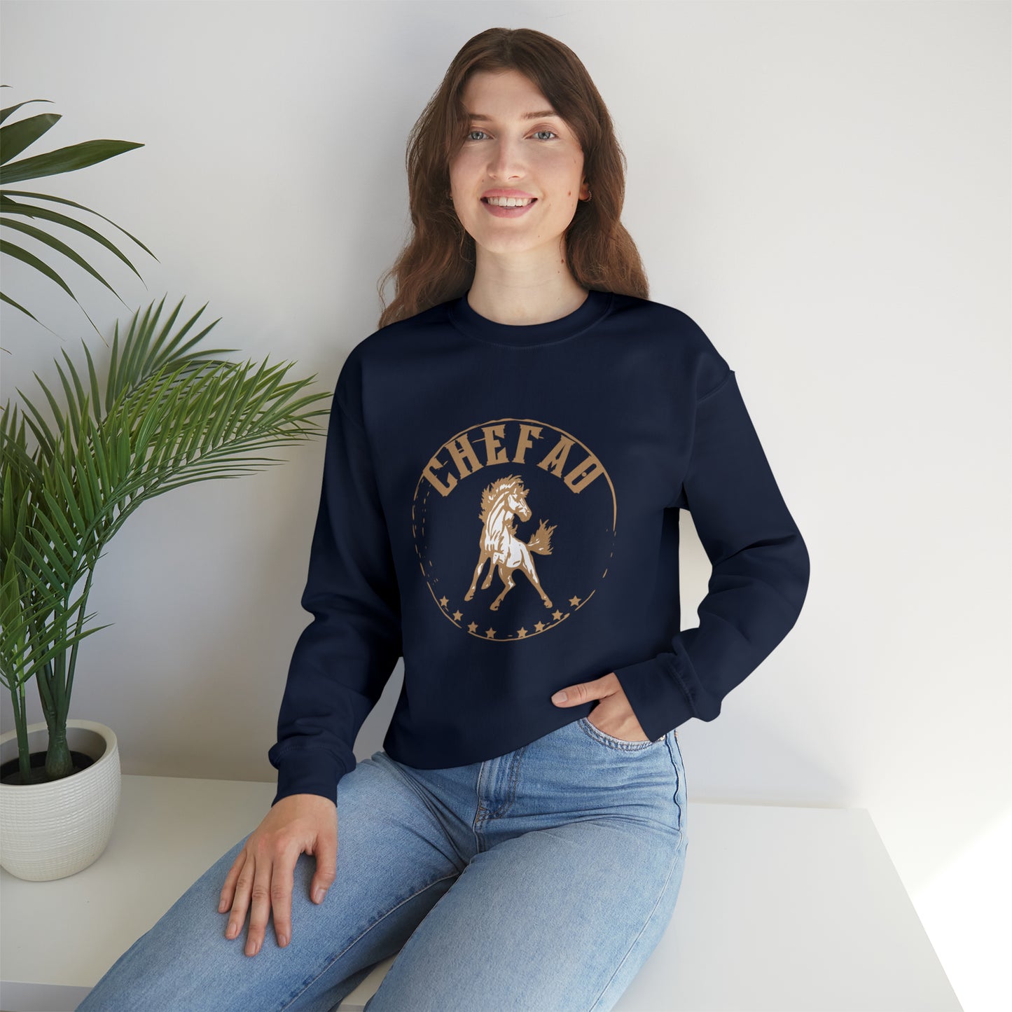 Chefao Horse II, Unisex Heavy Blend Crewneck Sweatshirt