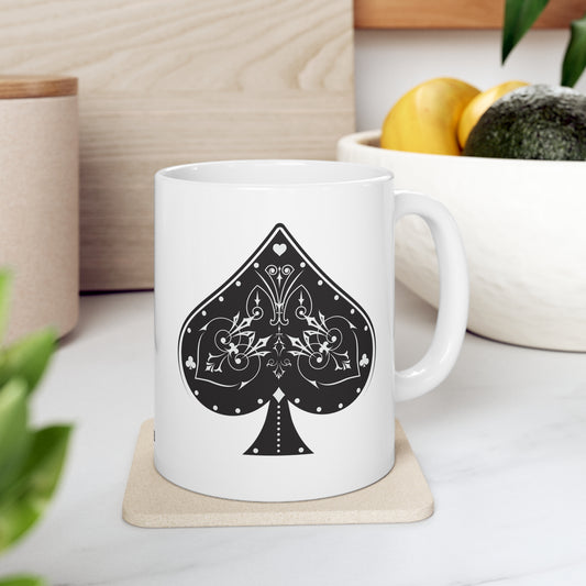 Ace of Spades I, White Coffee Mug, 11oz