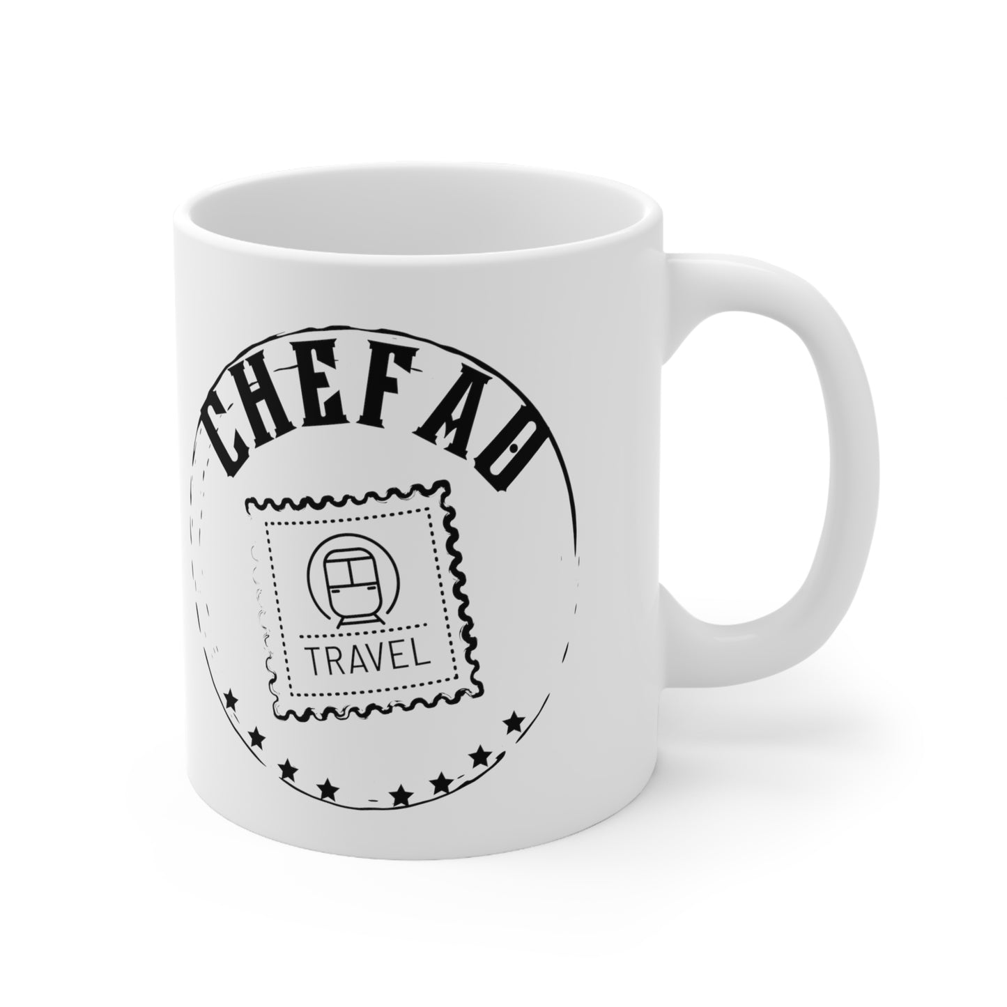 Chefao Travel II, White Coffee Mug, 11oz