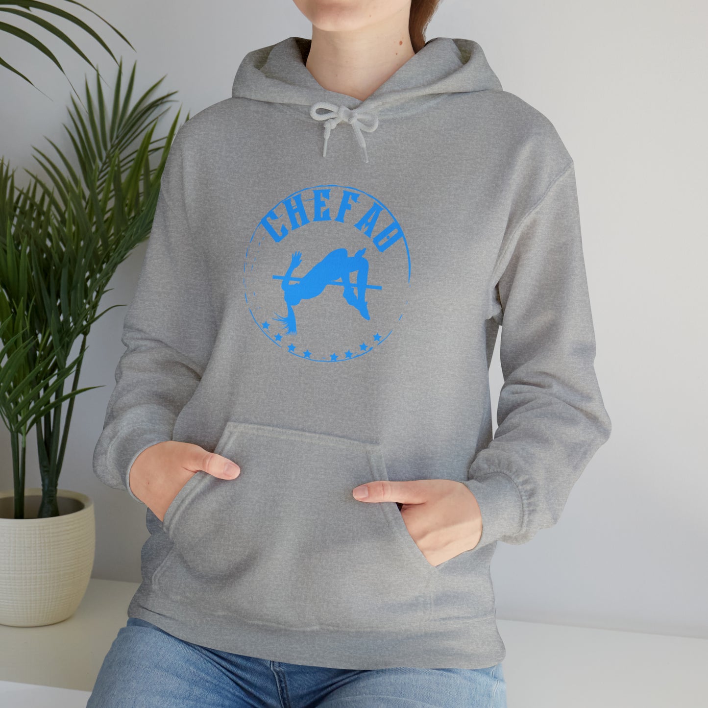 Chefao High Jump I, Unisex Heavy Blend Hooded Sweatshirt