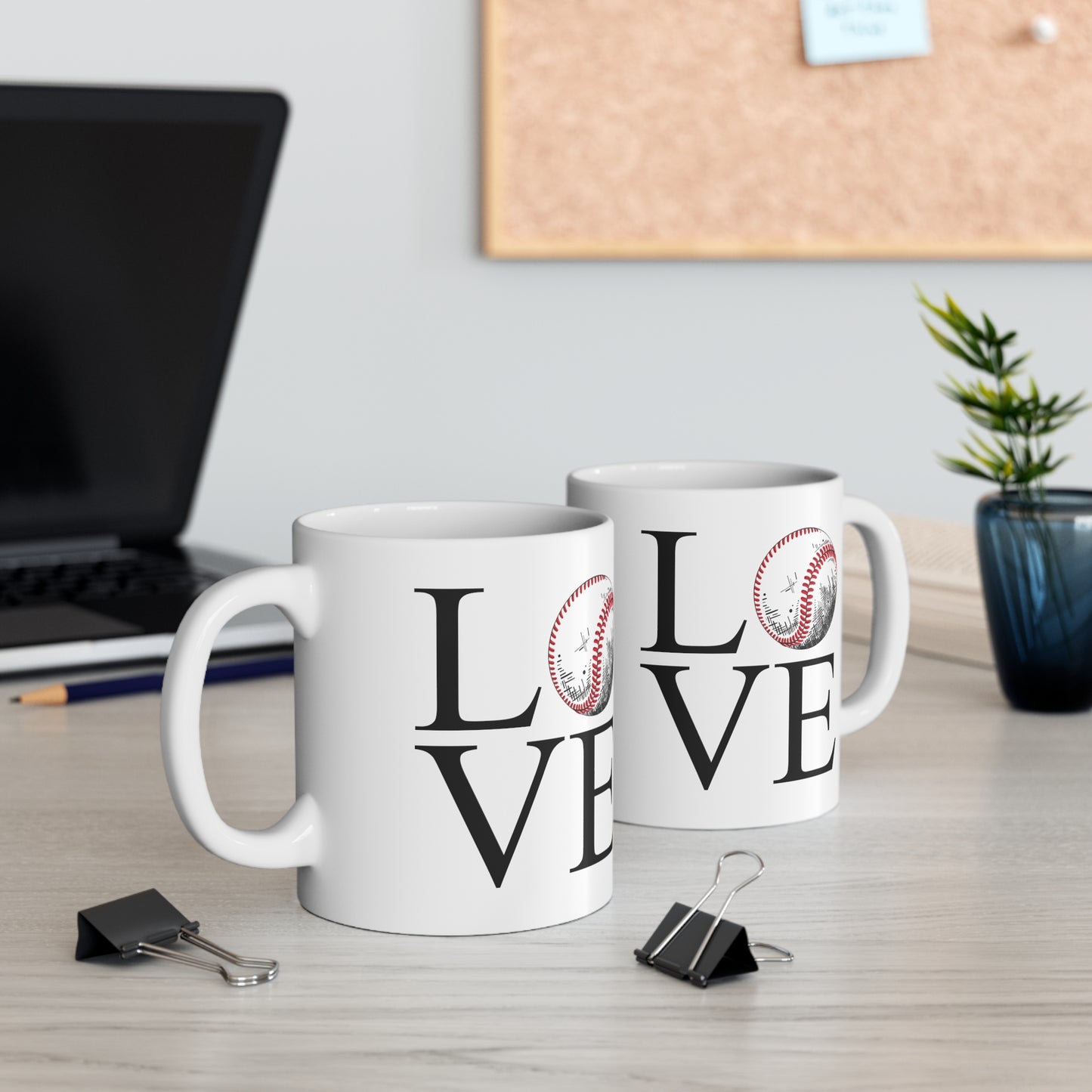 Chefao Love Baseball I, White Coffee Mug, 11oz