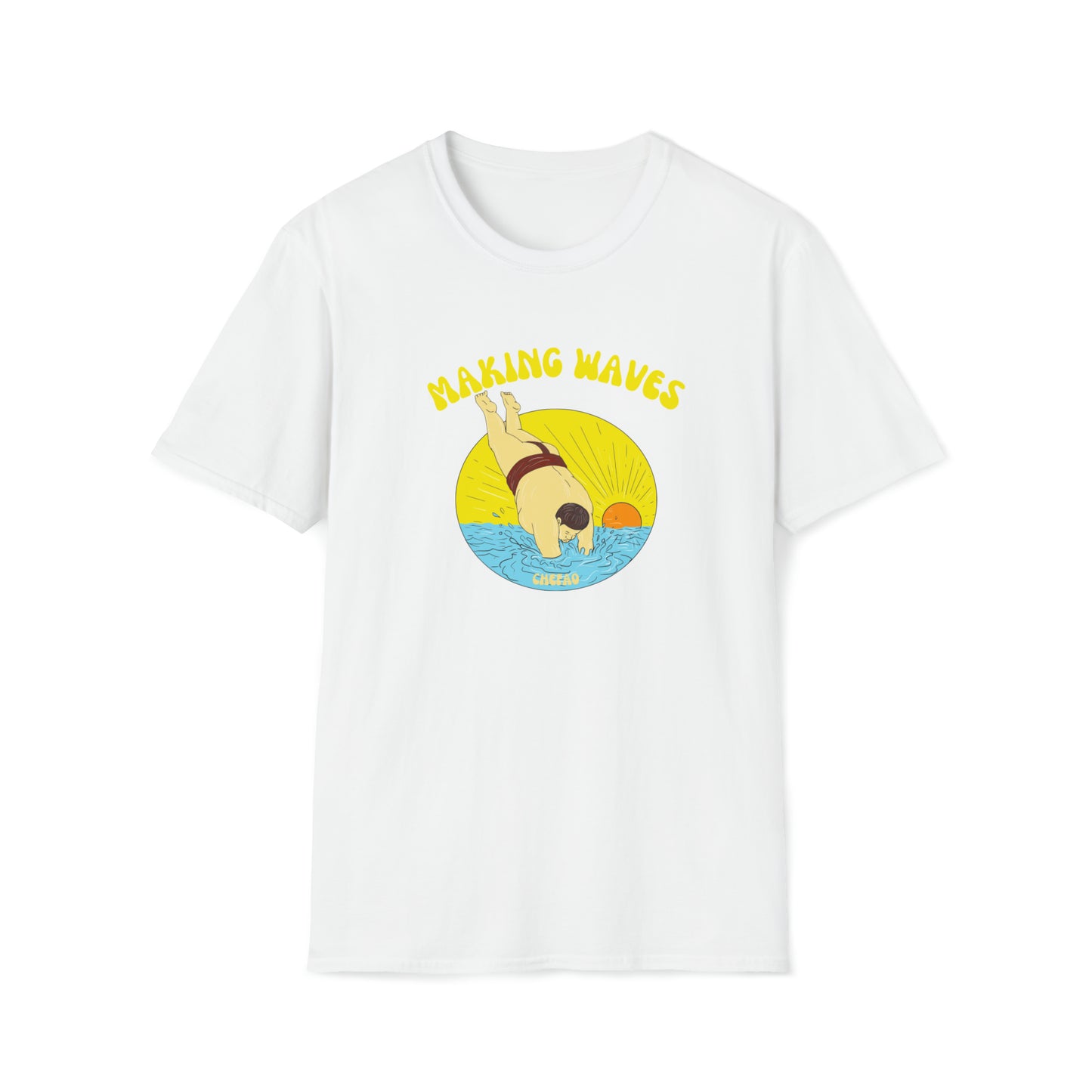 Sumo Making Waves, Unisex Softstyle T-Shirt