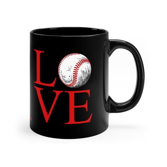 Chefao Love Baseball I, Black Coffee Mug, 11oz