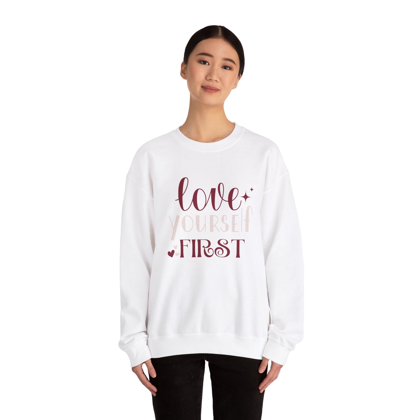 Love Yourself First I, Unisex Heavy Blend™ Crewneck Sweatshirt