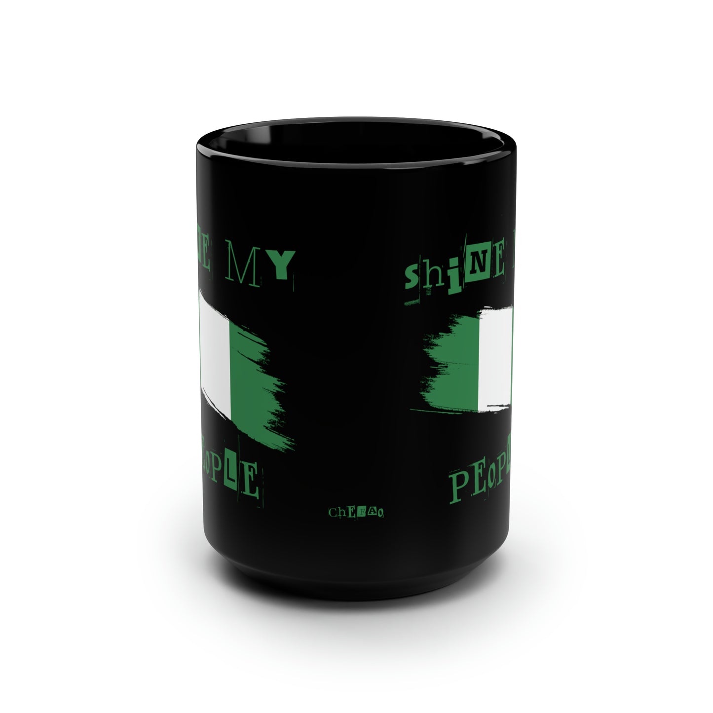 Shine My People Nigeria I, Black Mug, 15oz