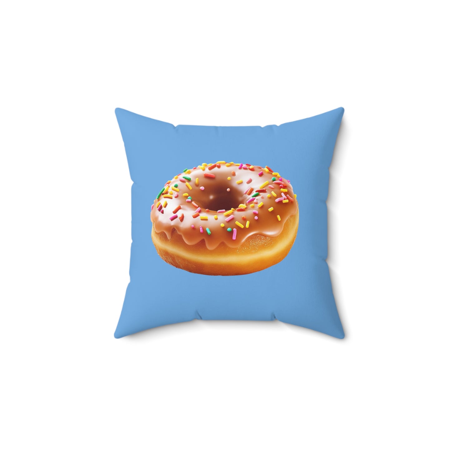 Sprinkled Donut, Spun Polyester Square Pillow