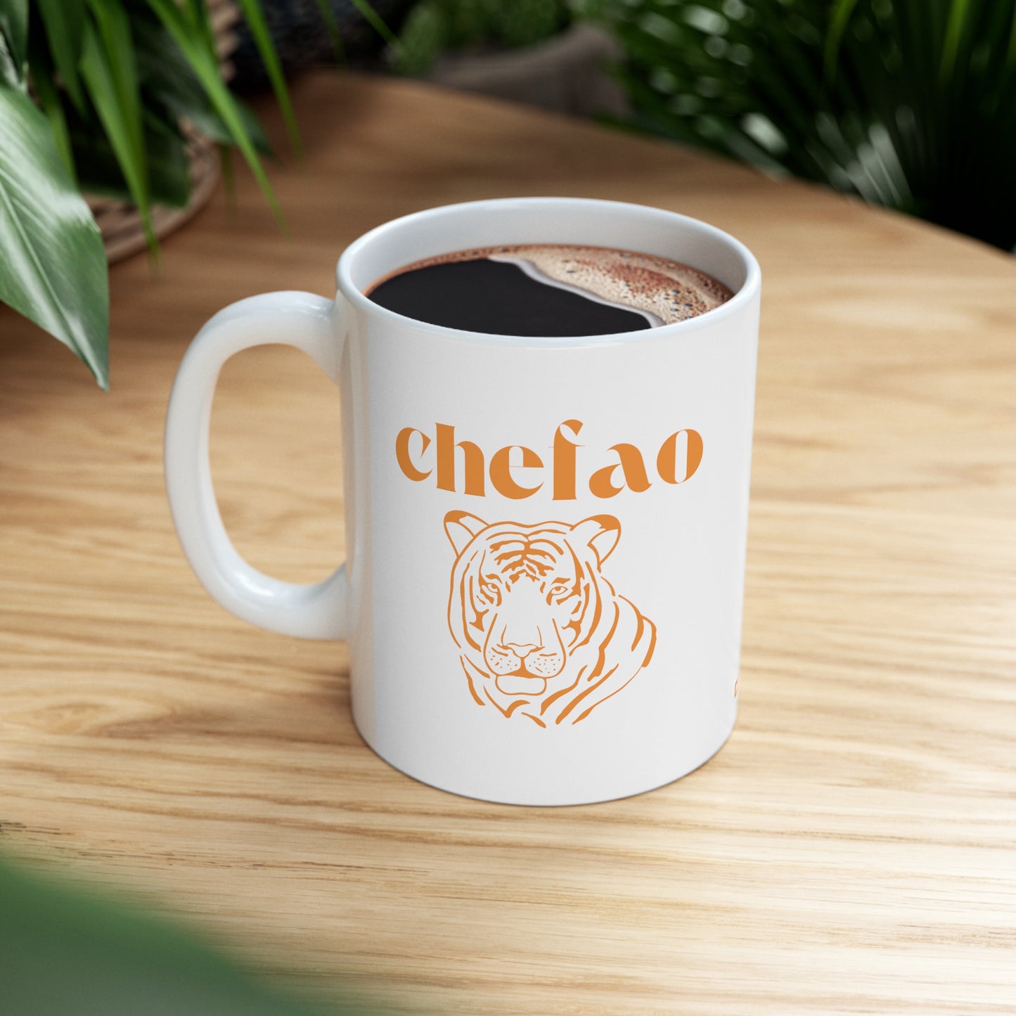 Chefao Tiger I, White Coffee Mug, 11oz