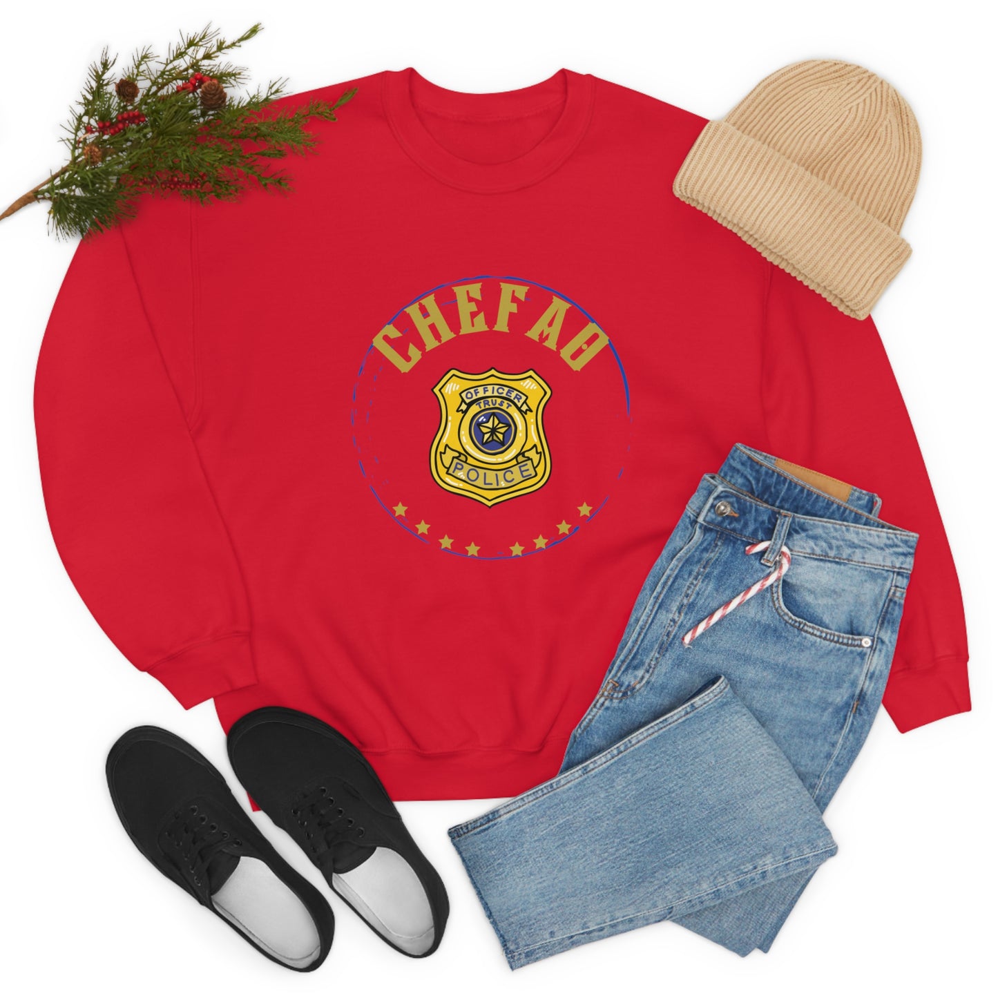 Chefao Police I, Unisex Heavy Blend Crewneck Sweatshirt