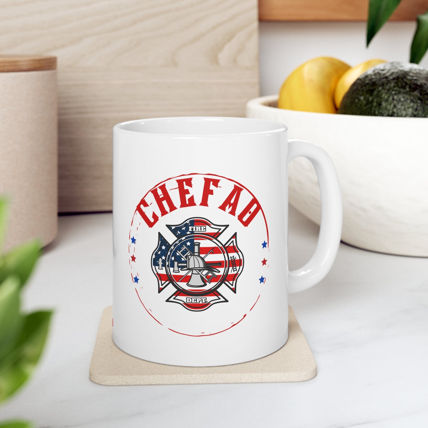 Chefao Fire II, White Coffee Mug, 11oz