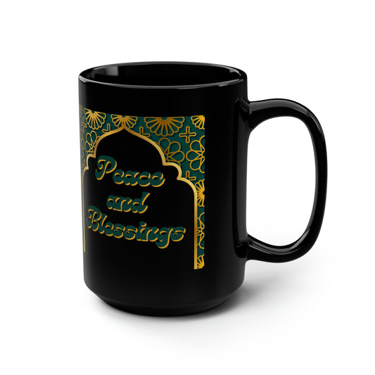 Chefao Peace and Blessings II, Black Mug, 15oz