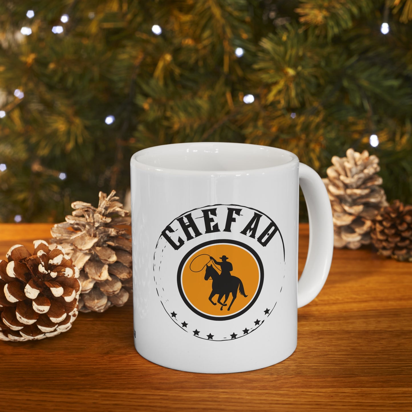 Chefao Cowboy II, White Coffee Mug, 11oz