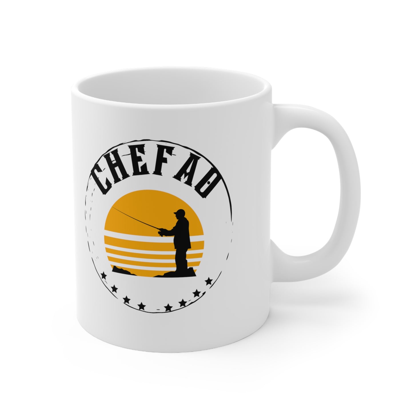 Chefao Fishing I, White Coffee Mug, 11oz