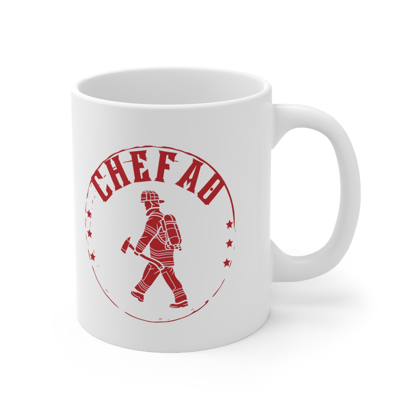 Chefao Fire I, White Coffee Mug, 11oz