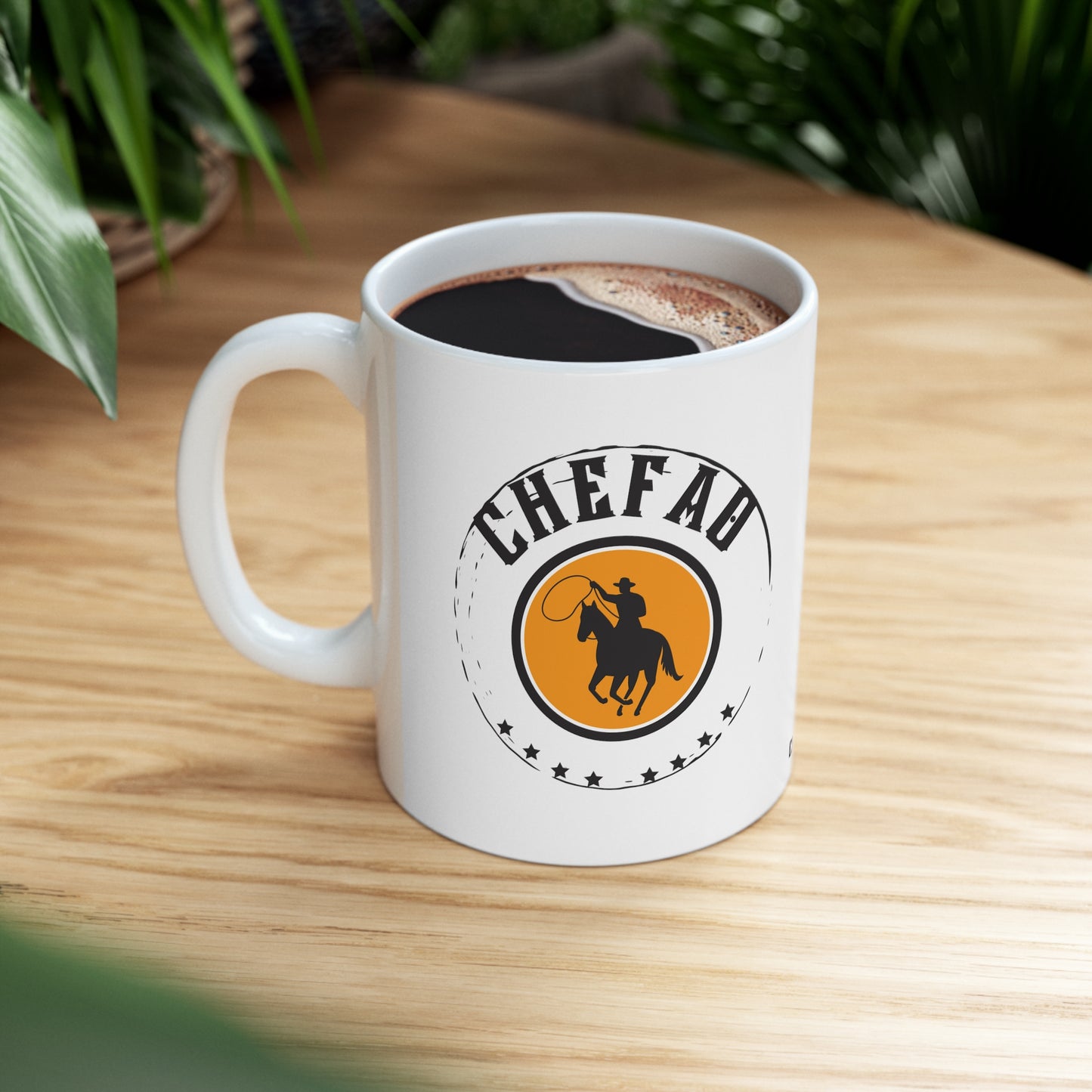 Chefao Cowboy II, White Coffee Mug, 11oz