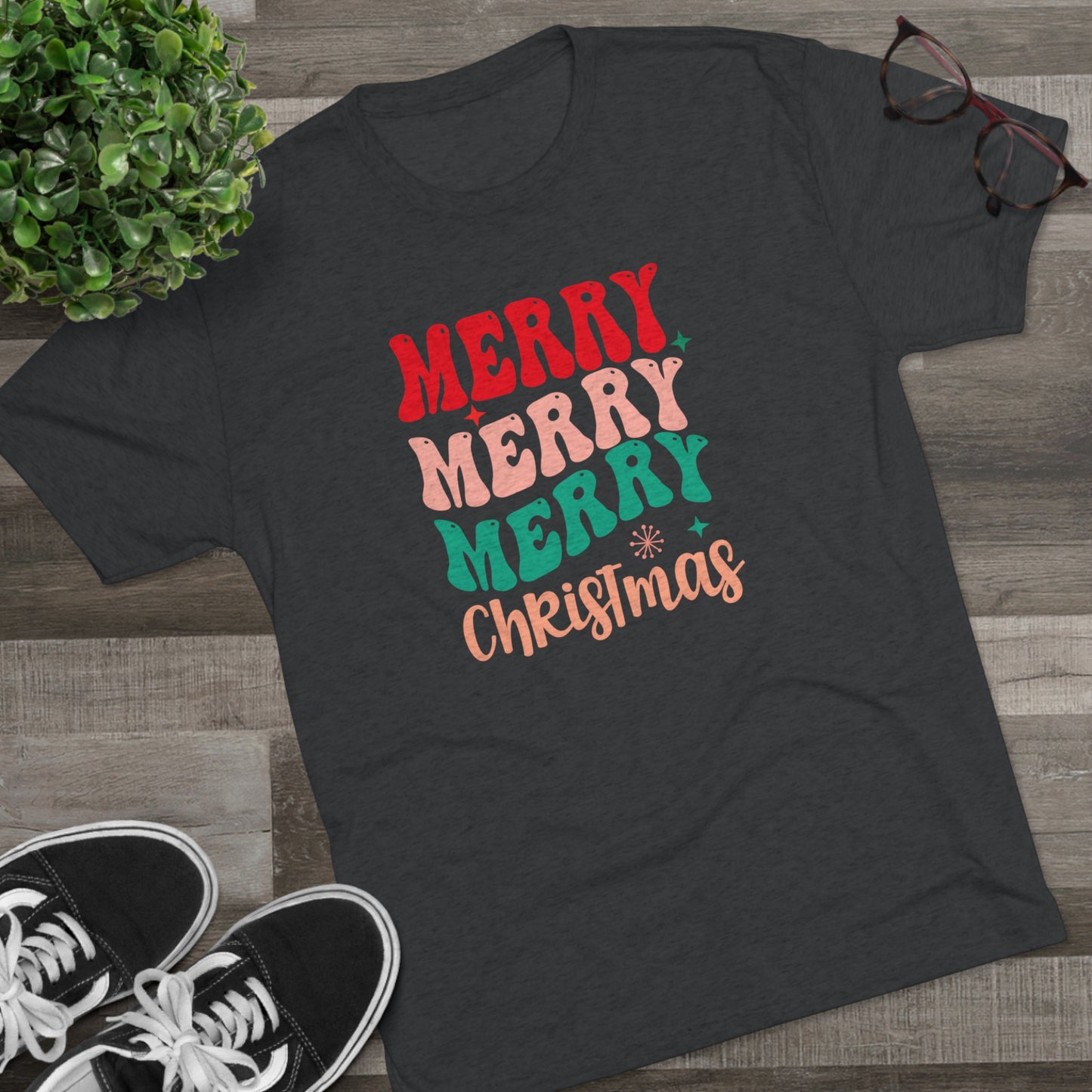 Merry Christmas II, Unisex Tri-Blend Crew Tee