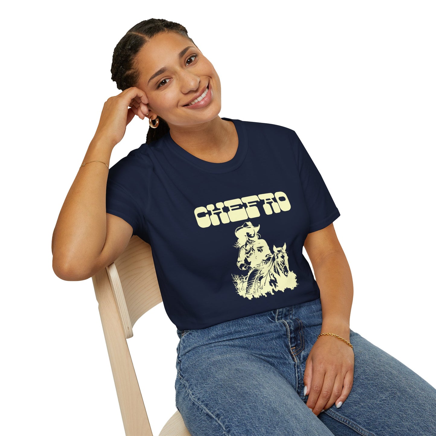 Chefao Cowgirl V, Unisex Softstyle T-Shirt