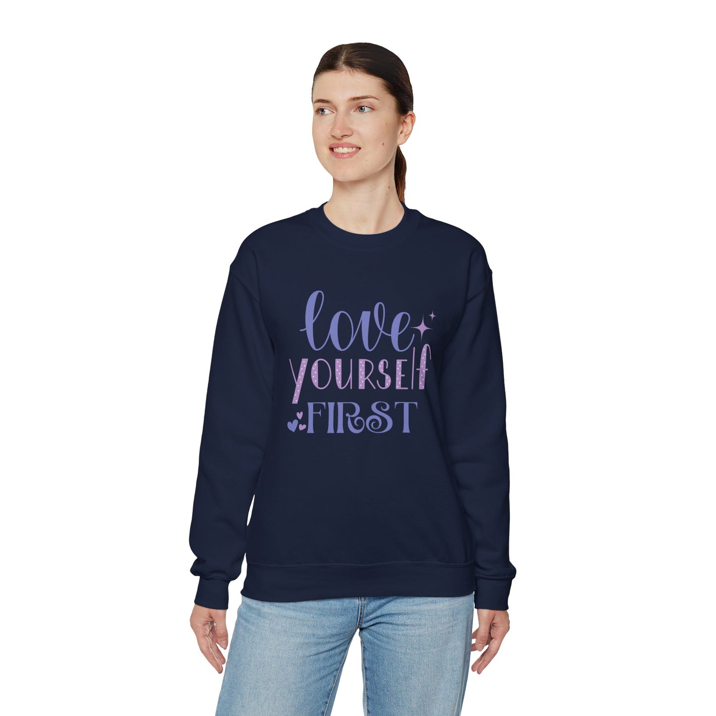 Love Yourself First I, Unisex Heavy Blend™ Crewneck Sweatshirt