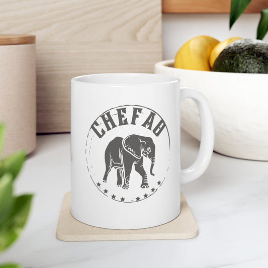 Chefao Elephant II, White Coffee Mug, 11oz