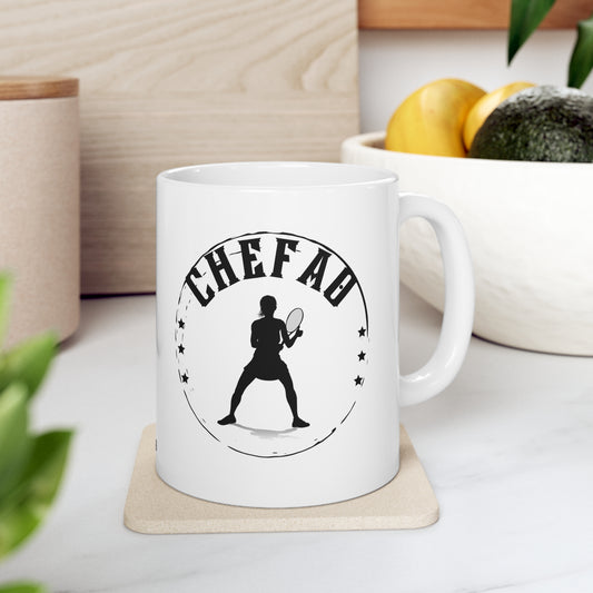 Chefao Tennis IV, White Coffee Mug, 11oz