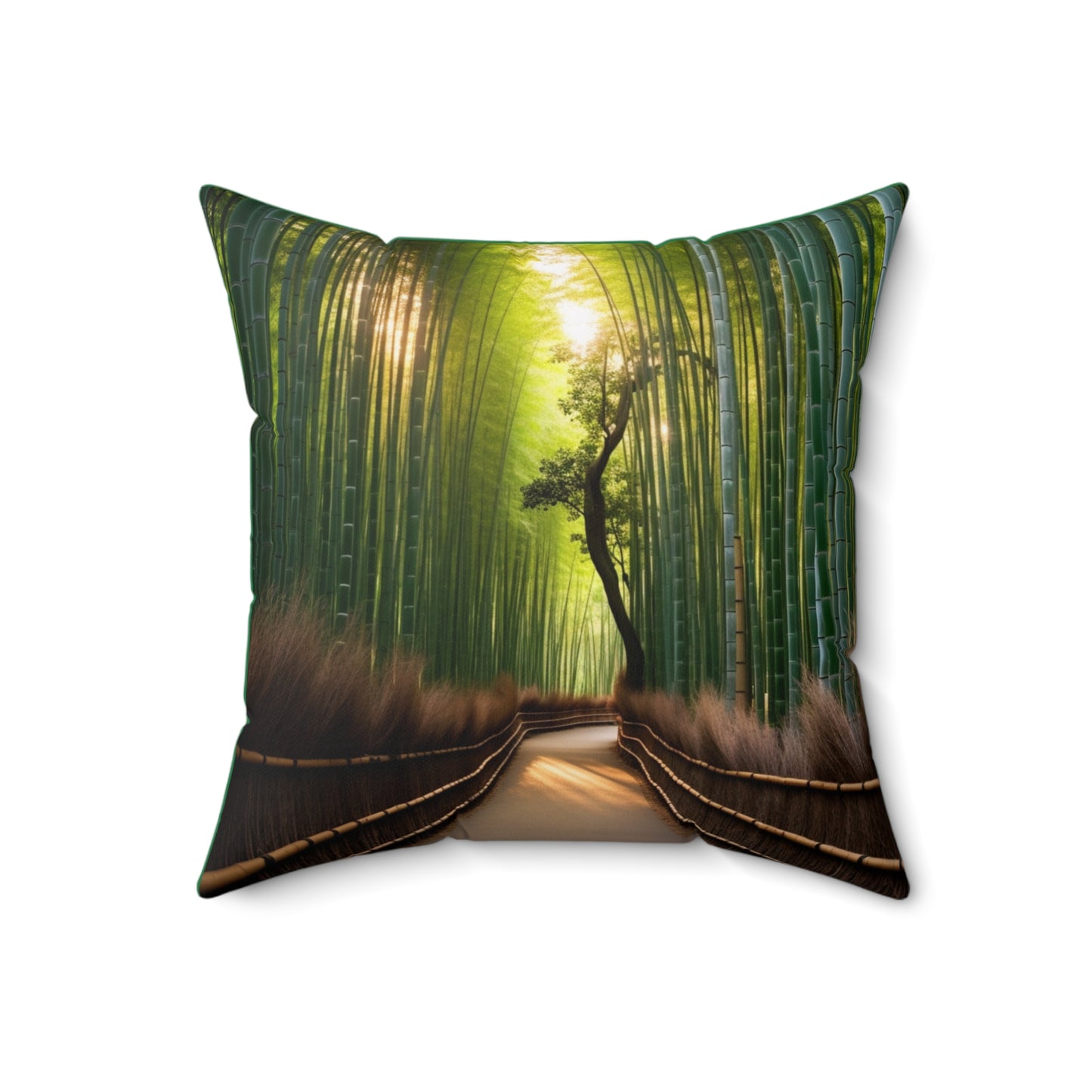 Japan Arashiyama Bamboo Grove, Spun Polyester Square Pillow