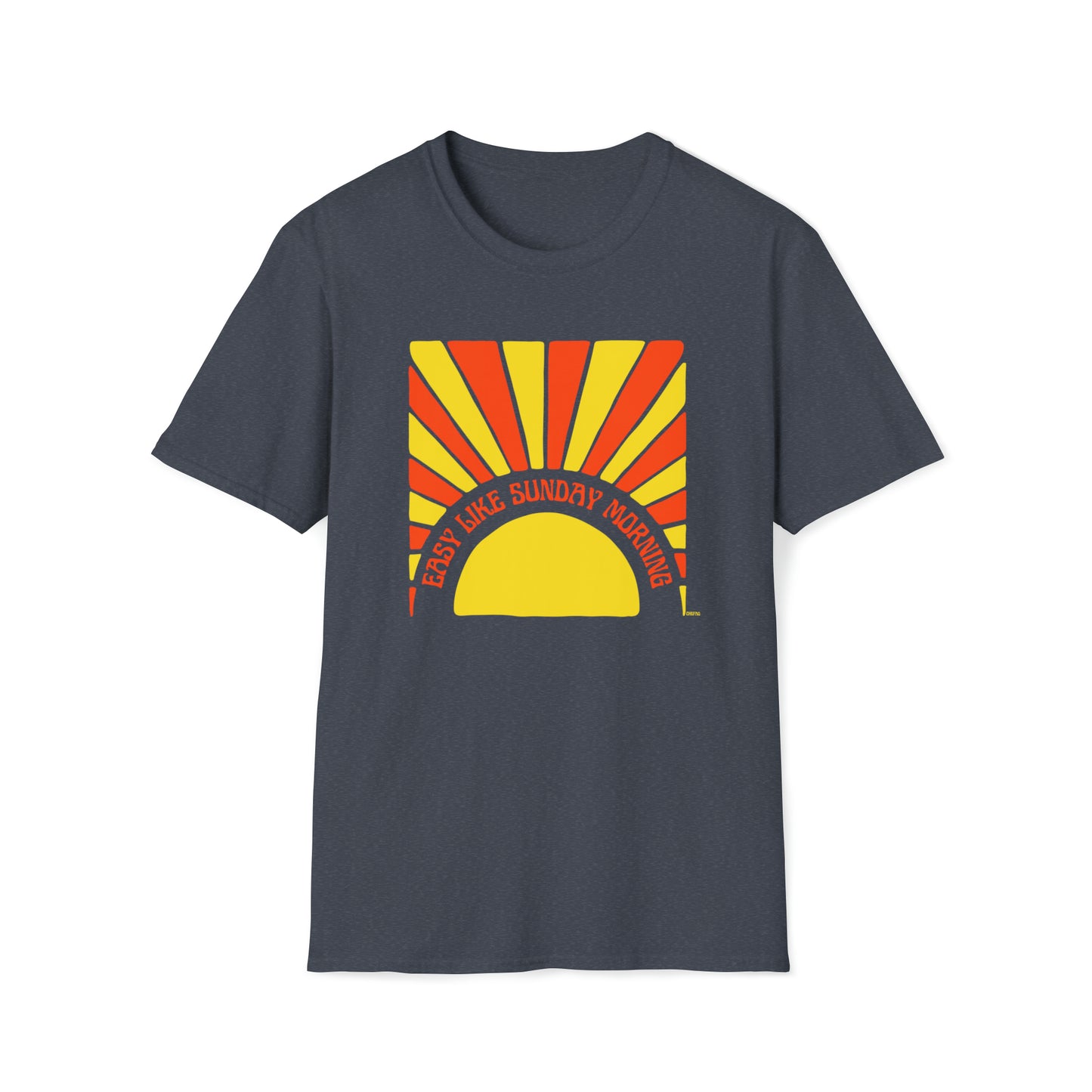 Easy Like Sunday Morning Red & Yellow, Unisex Softstyle T-Shirt