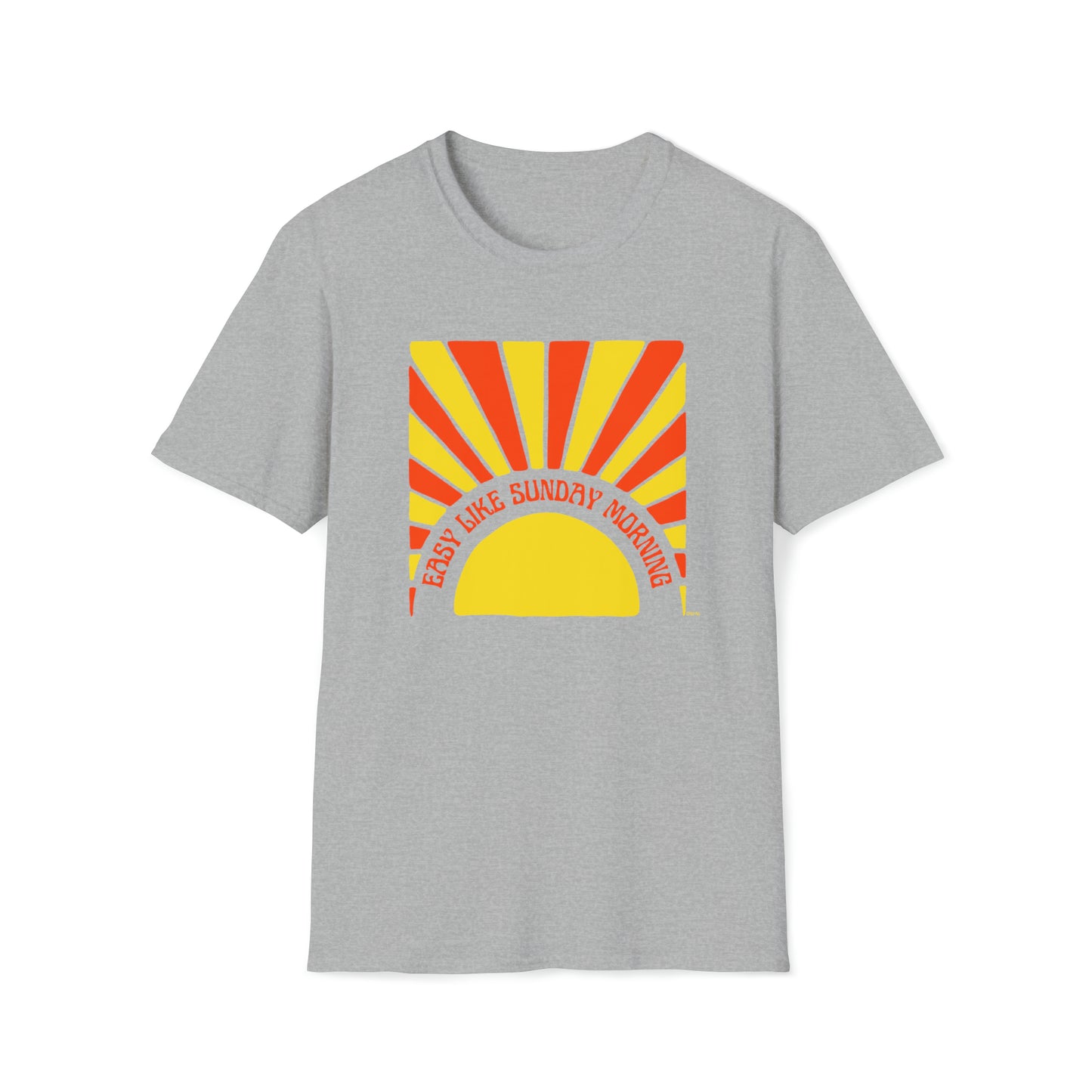 Easy Like Sunday Morning Red & Yellow, Unisex Softstyle T-Shirt