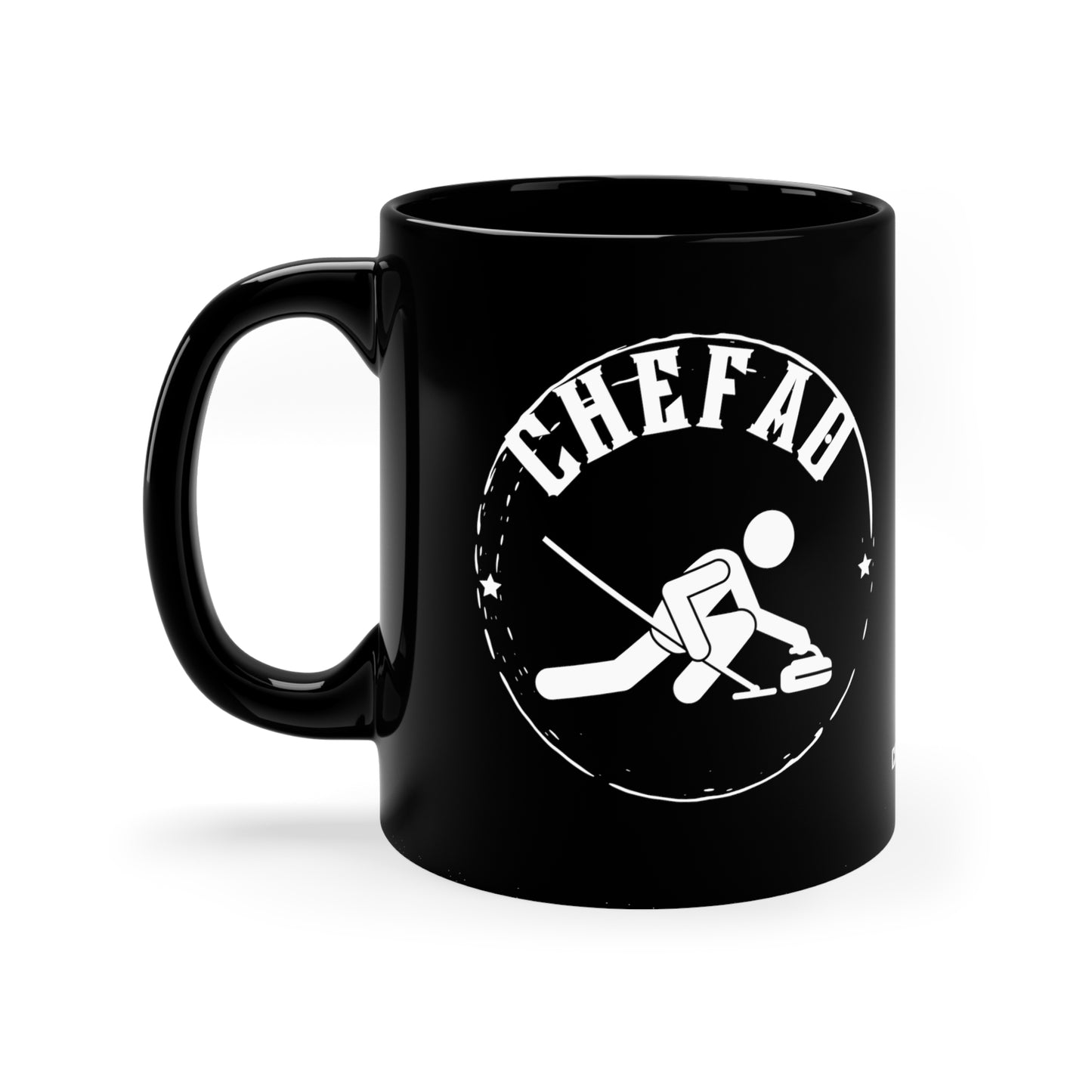 Chefao Curling I, Black Coffee Mug, 11oz