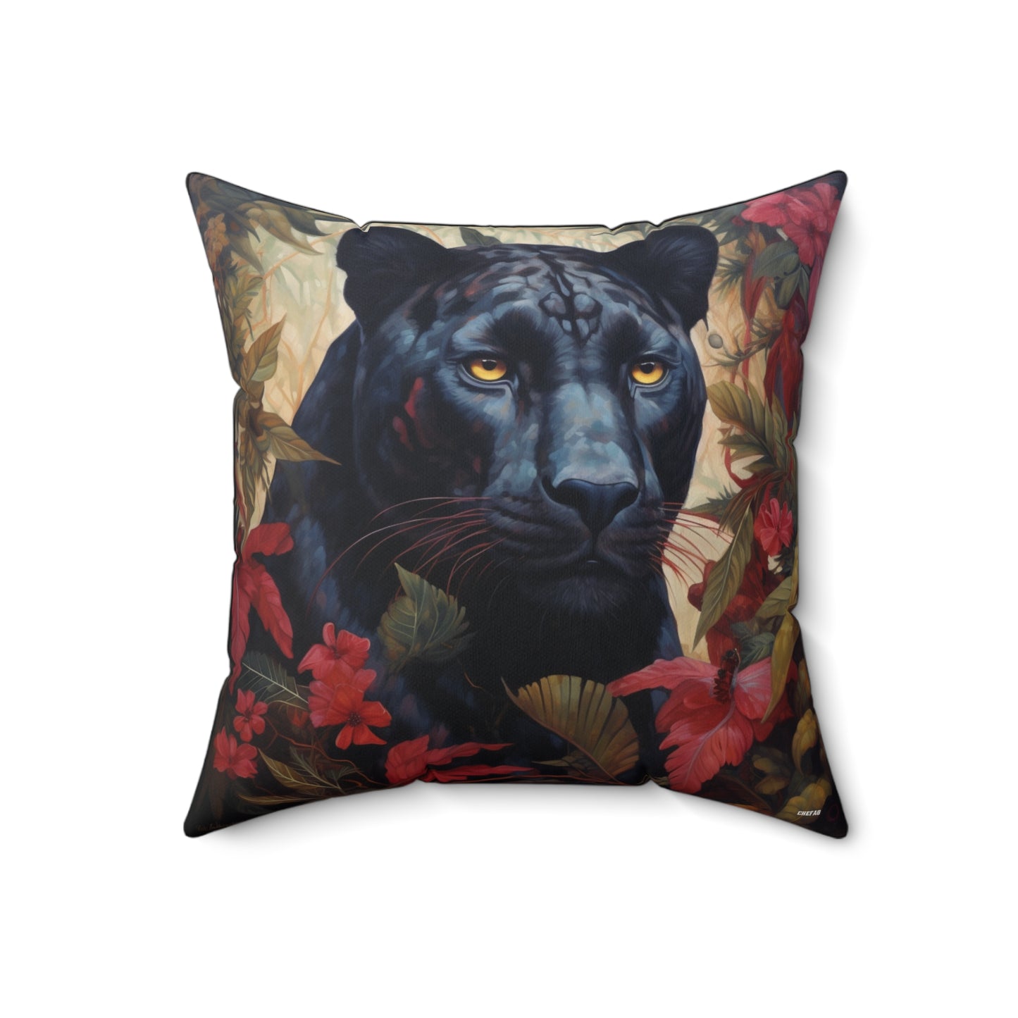 Panther Gaze, New Zealand, Spun Polyester Square Pillow