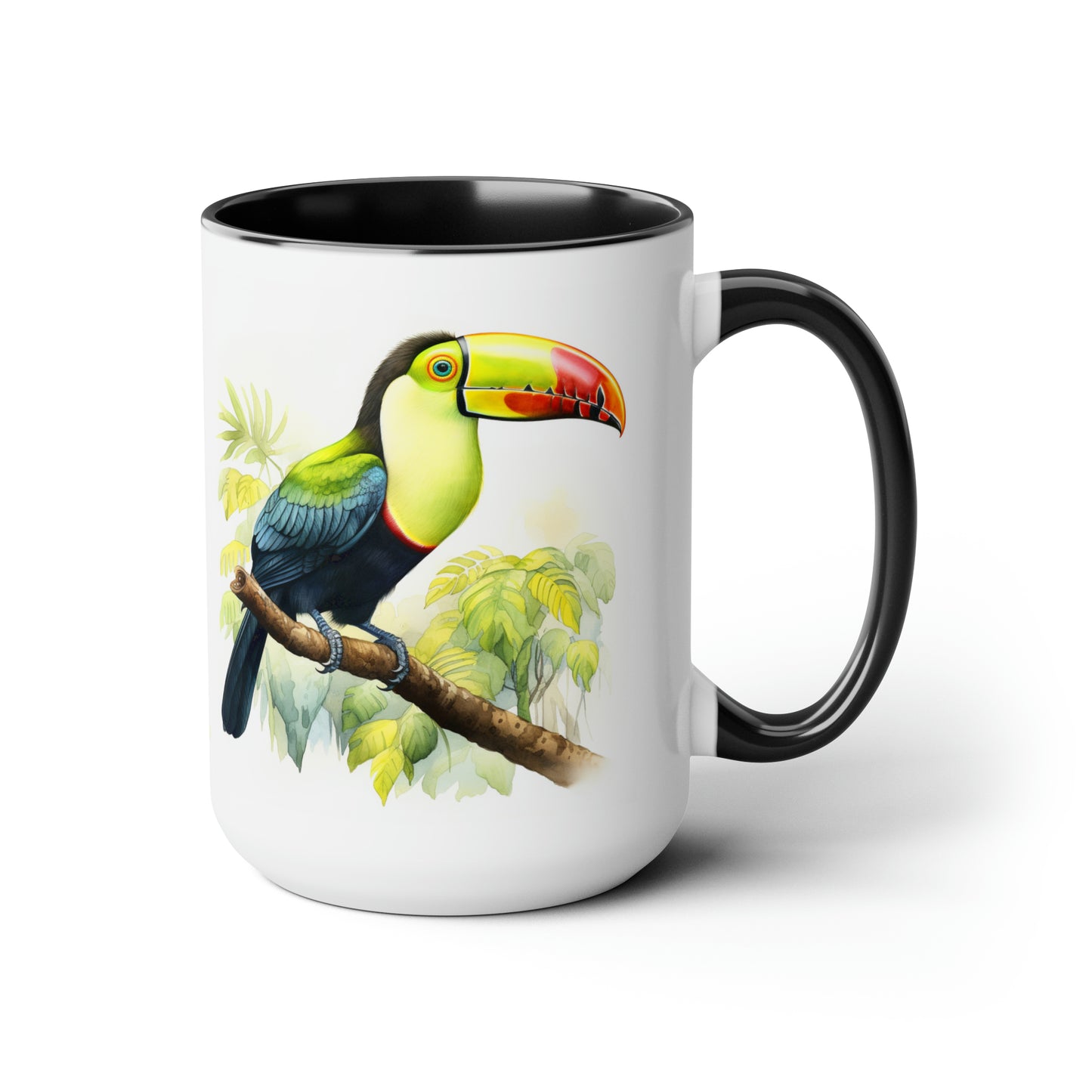 Keel Billed Toucan I, Two-Tone Coffee Mugs, 15oz