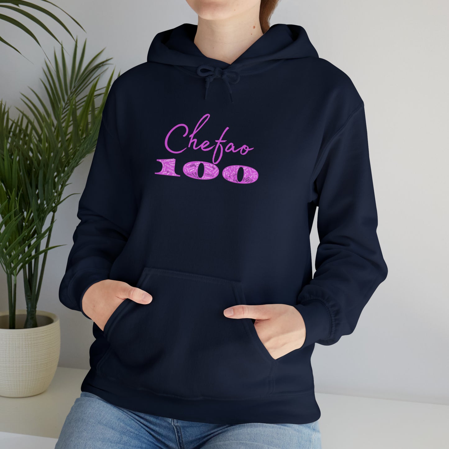 Chefao 100 I Pink, Unisex Heavy Blend™ Hooded Sweatshirt