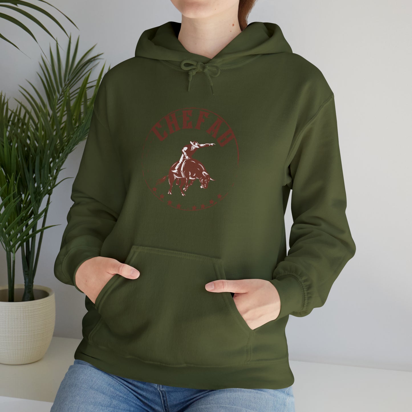 Chefao Bull Riding II, Unisex Heavy Blend Hooded Sweatshirt