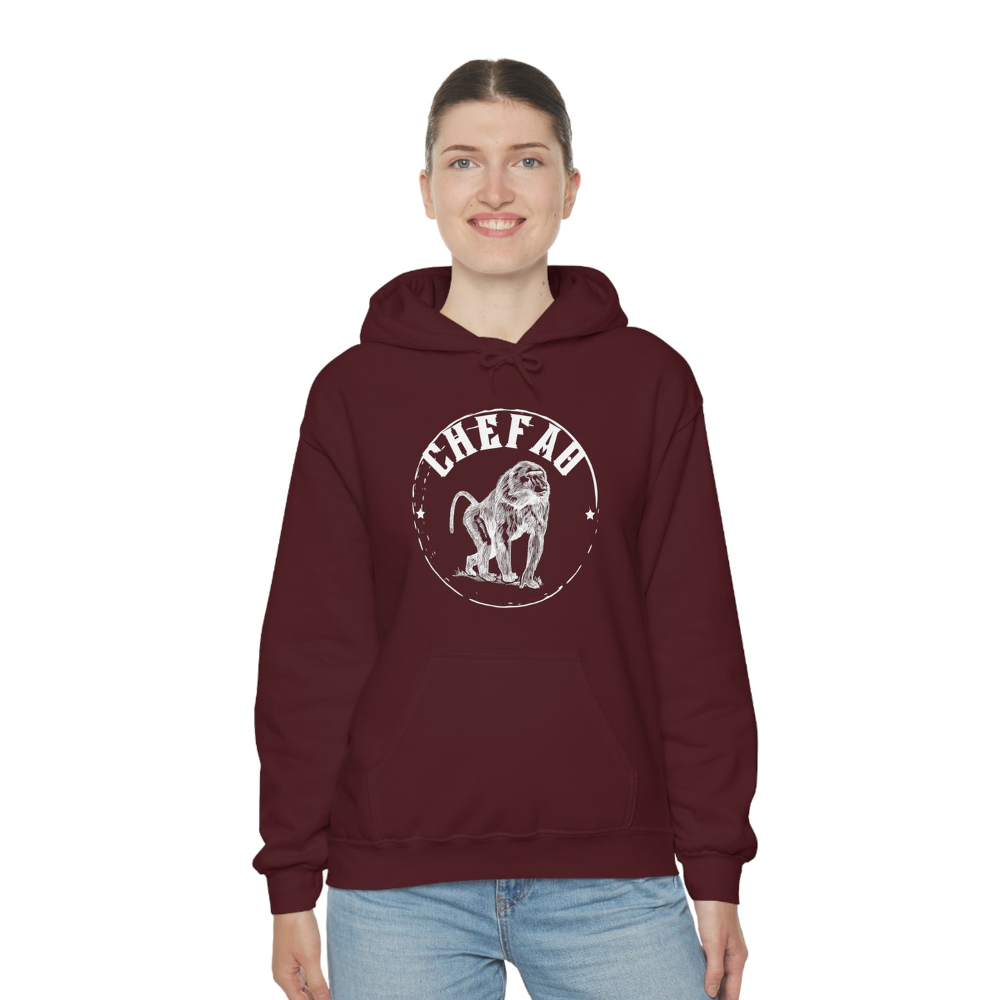 Chefao Baboon, Unisex Heavy Blend Hooded Sweatshirt