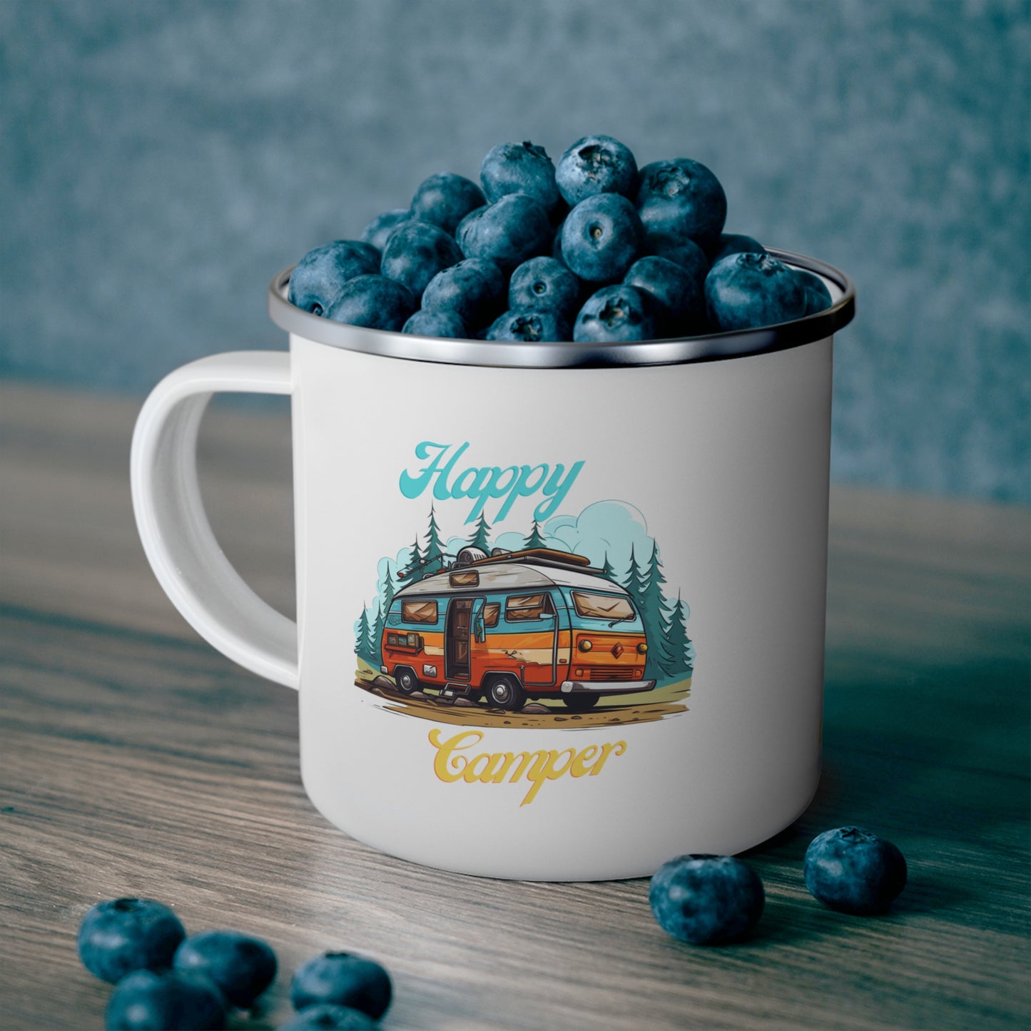 Happy Camper, Enamel Camping Mug