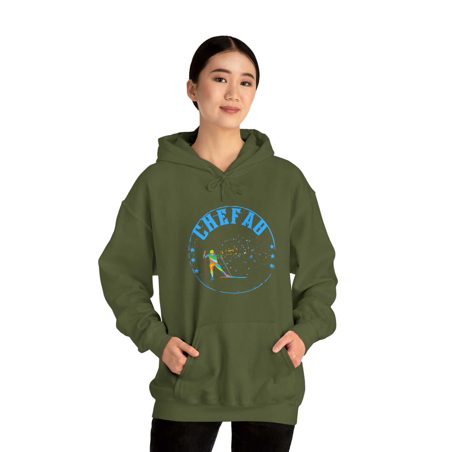 Chefao Cross Country Skiing II, Unisex Heavy Blend Hooded Sweatshirt