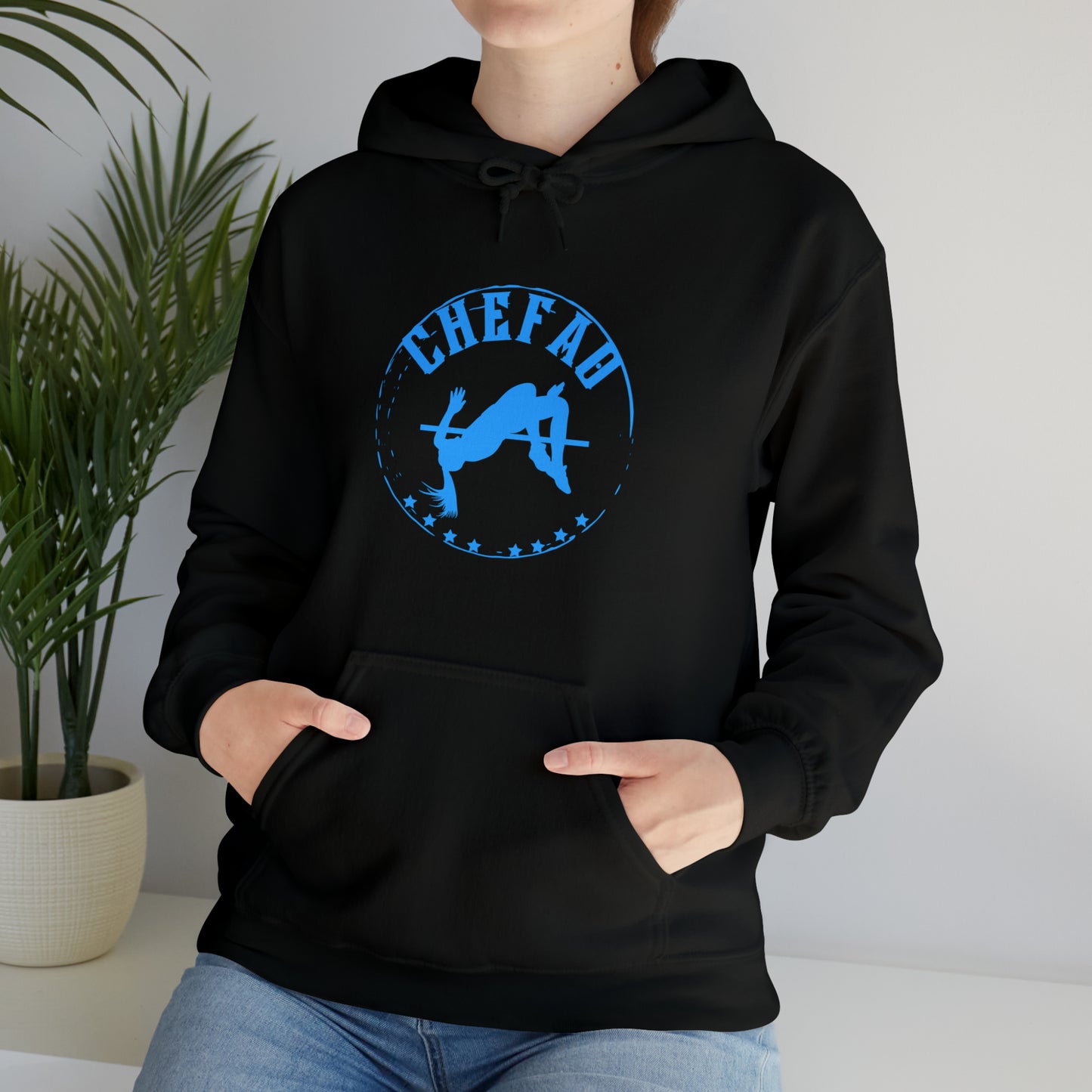 Chefao High Jump I, Unisex Heavy Blend Hooded Sweatshirt