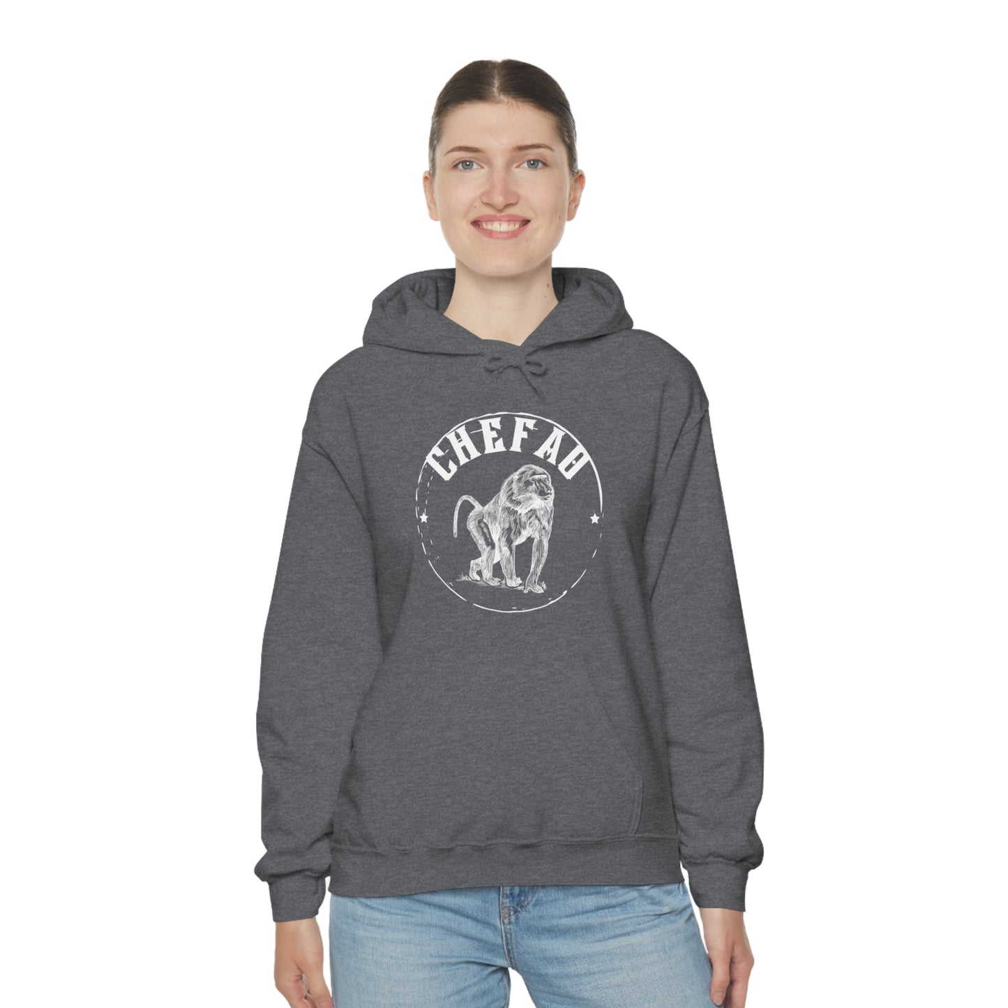 Chefao Baboon, Unisex Heavy Blend Hooded Sweatshirt