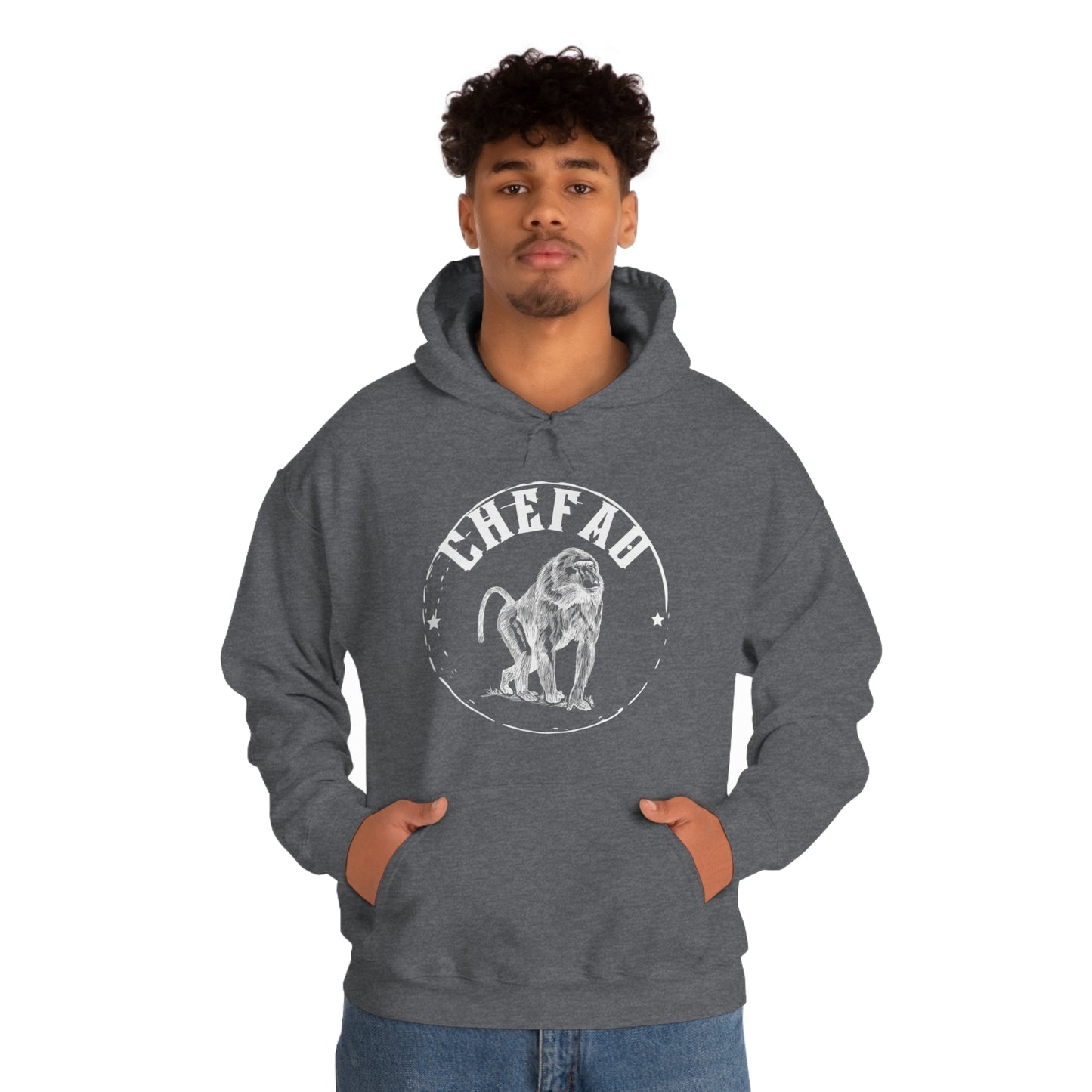 Chefao Baboon, Unisex Heavy Blend Hooded Sweatshirt