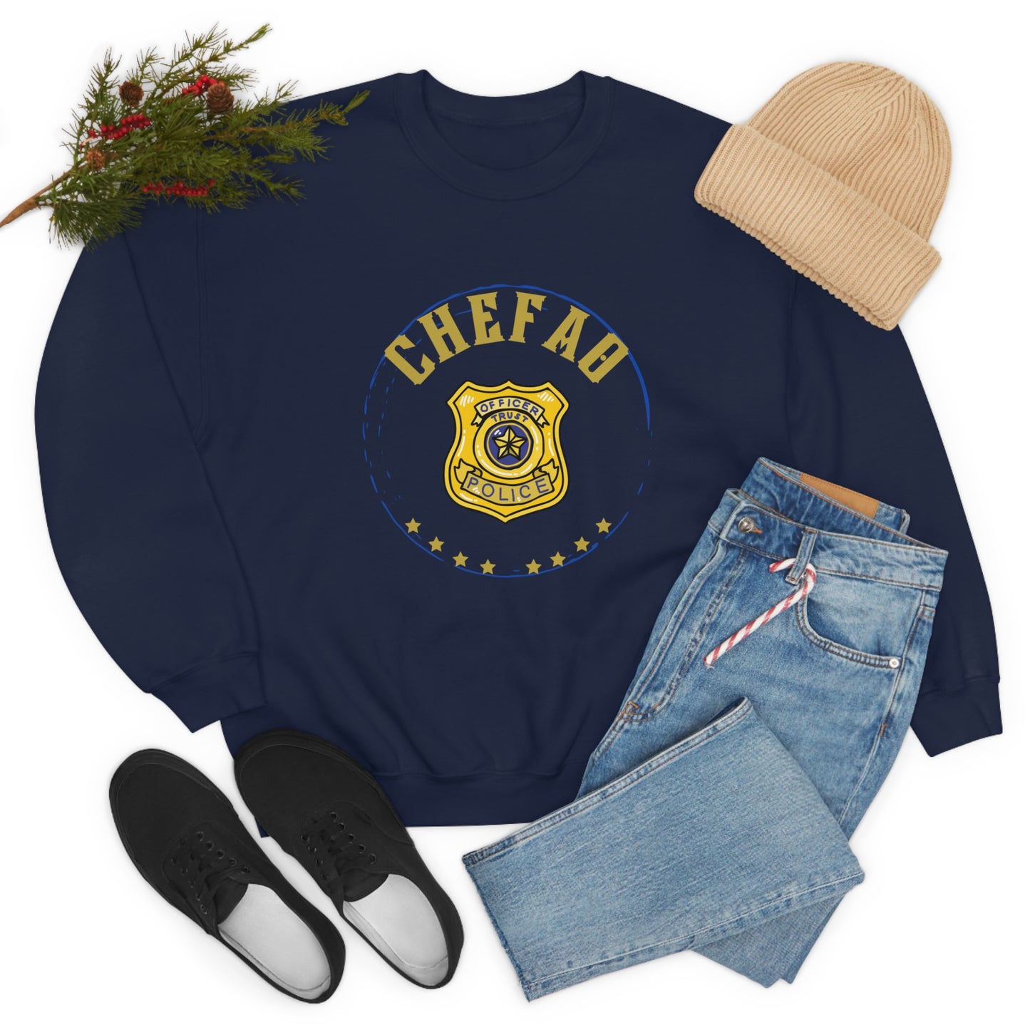 Chefao Police I, Unisex Heavy Blend Crewneck Sweatshirt