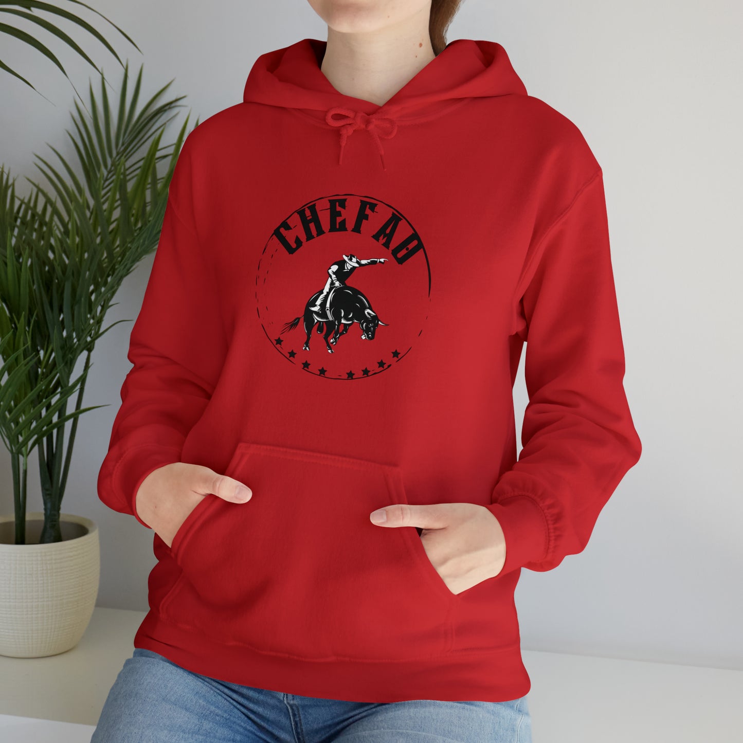 Chefao Bull Riding II, Unisex Heavy Blend Hooded Sweatshirt