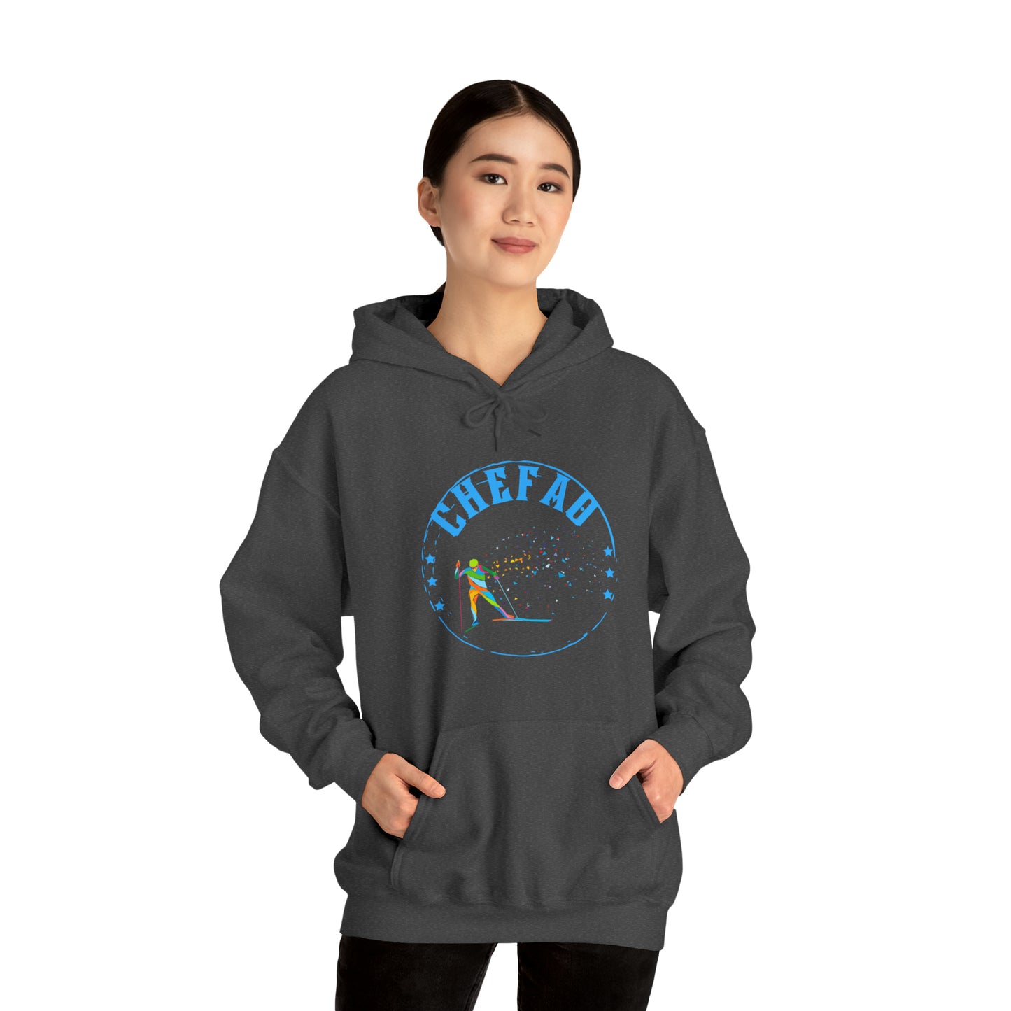 Chefao Cross Country Skiing II, Unisex Heavy Blend Hooded Sweatshirt