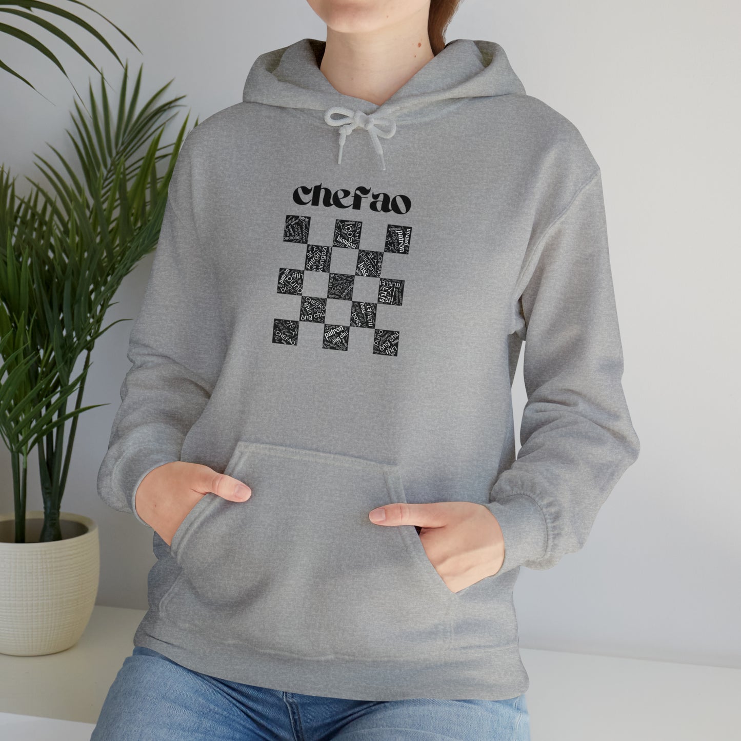 Chefao Checkered I, Unisex Heavy Blend™ Hooded Sweatshirt