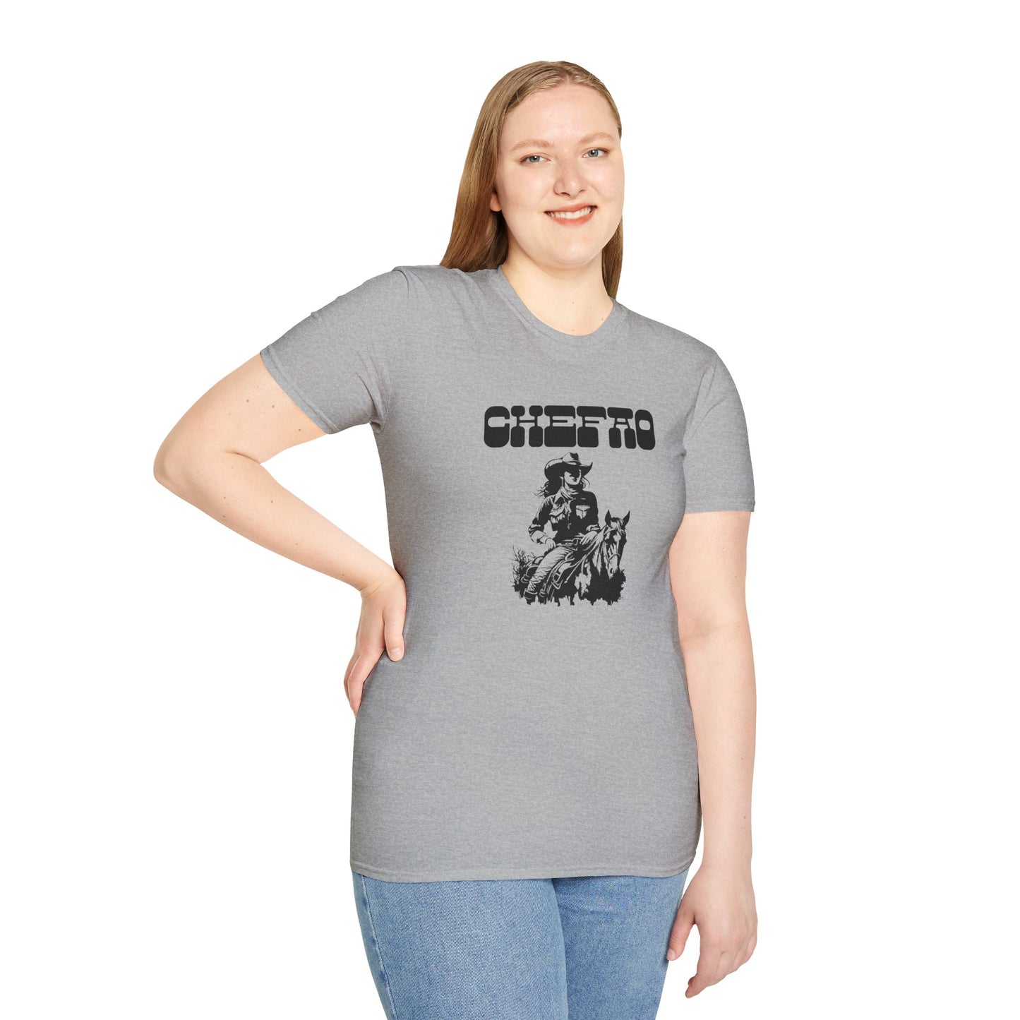 Chefao Cowgirl V, Unisex Softstyle T-Shirt