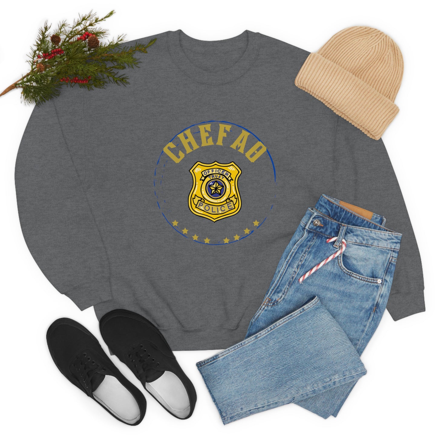 Chefao Police I, Unisex Heavy Blend Crewneck Sweatshirt