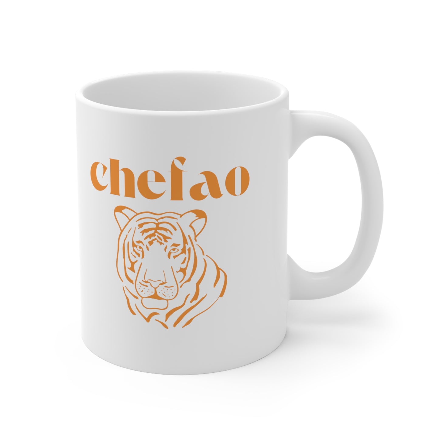 Chefao Tiger I, White Coffee Mug, 11oz