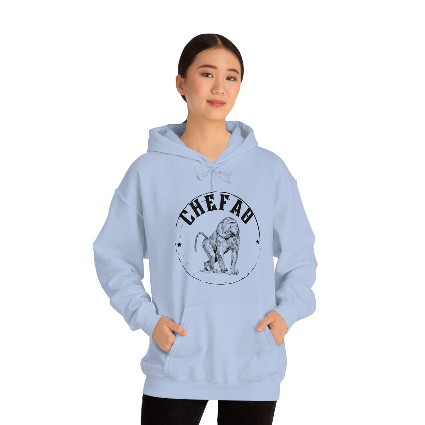 Chefao Baboon, Unisex Heavy Blend Hooded Sweatshirt