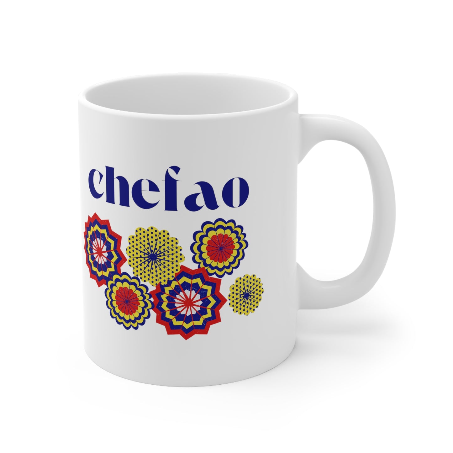 Chefao Paper Fans I, White Coffee Mug, 11oz