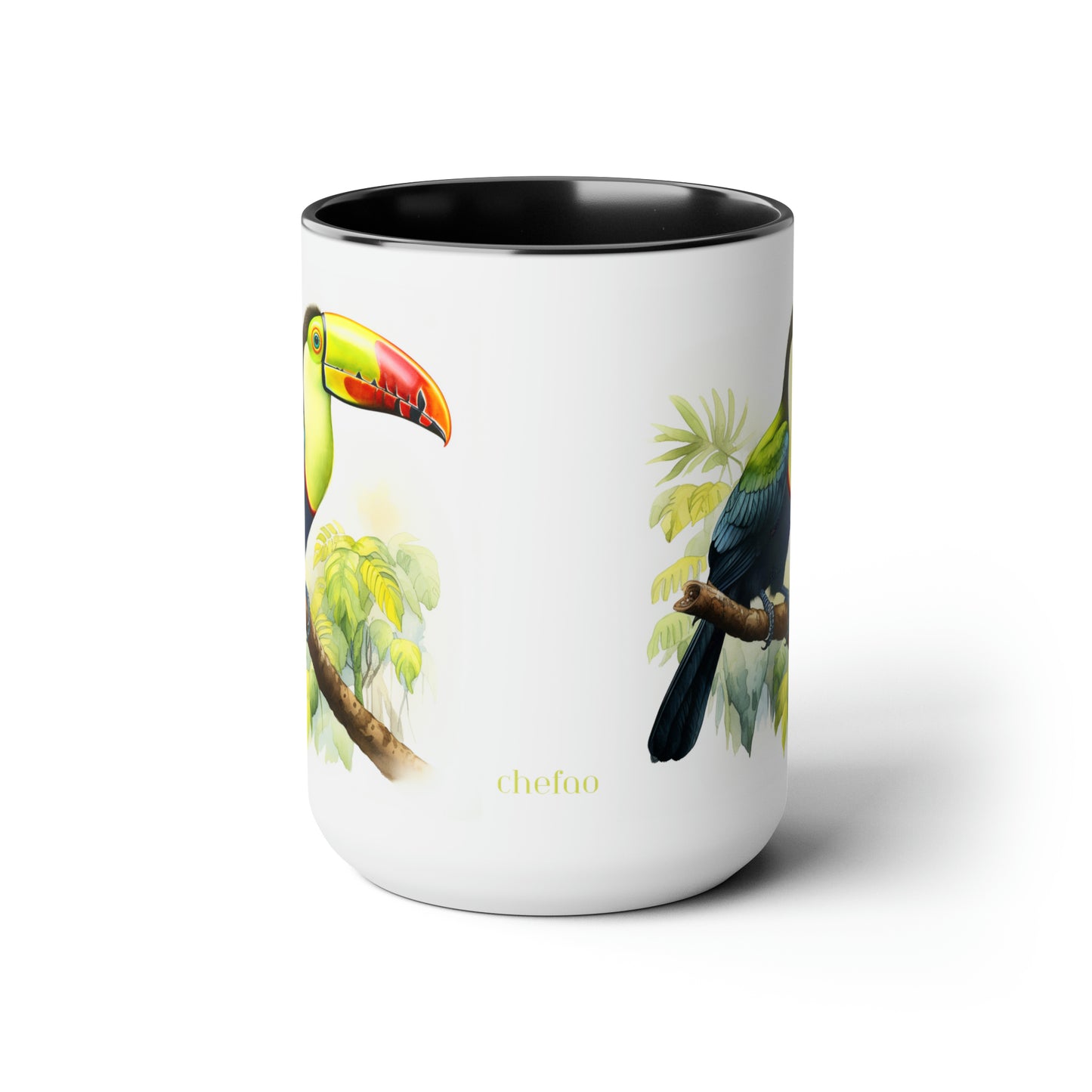 Keel Billed Toucan I, Two-Tone Coffee Mugs, 15oz