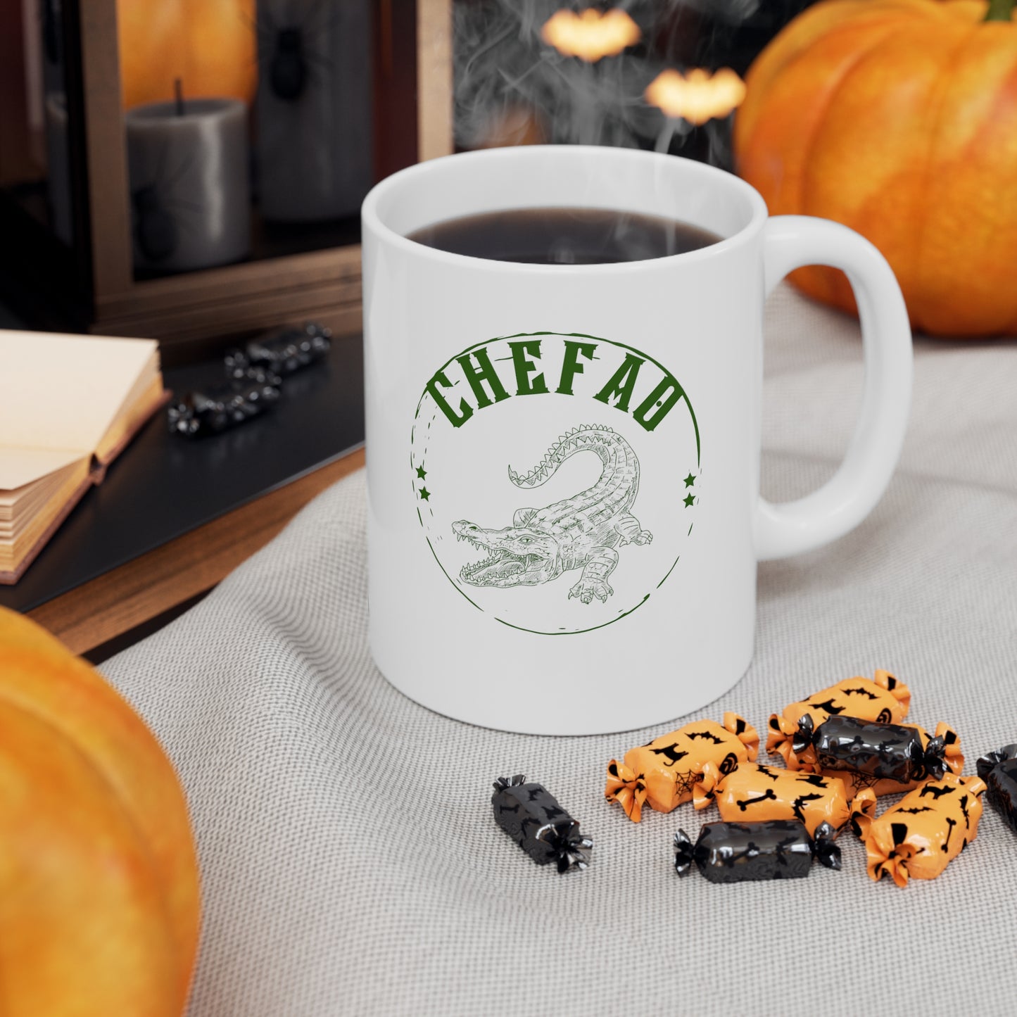 Chefao Alligator I, White Coffee Mug, 11oz