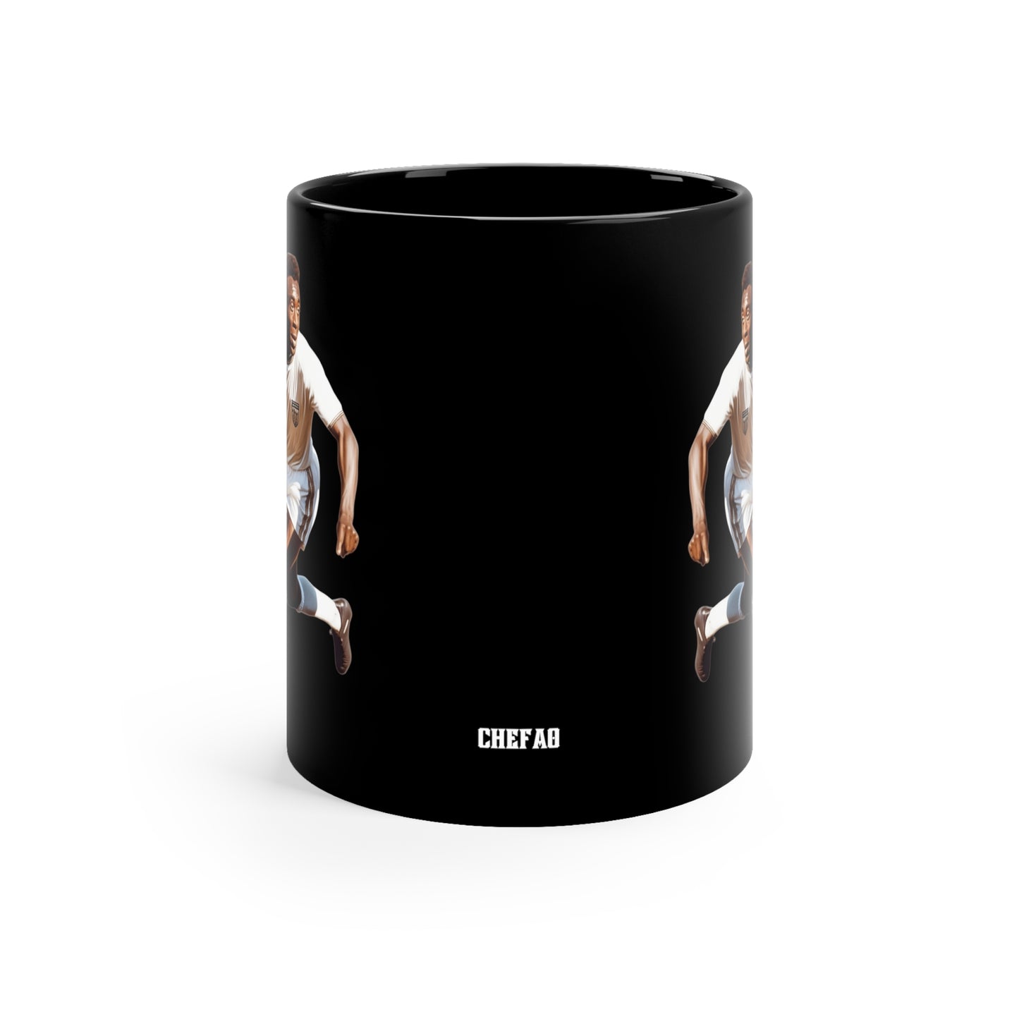 Futebol (Soccer) Player, 11oz Black Coffee Mug