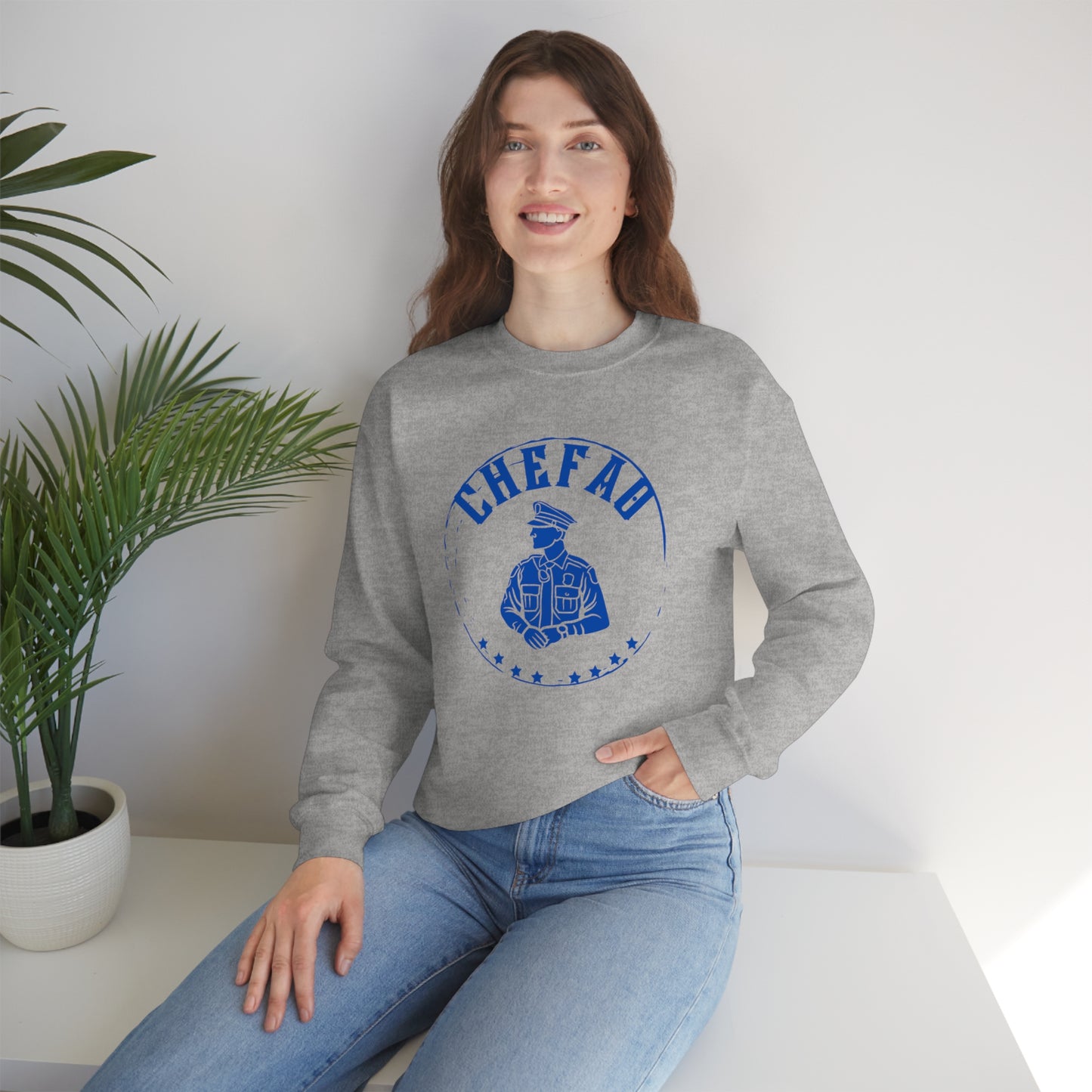 Chefao Police IV, Unisex Heavy Blend Crewneck Sweatshirt